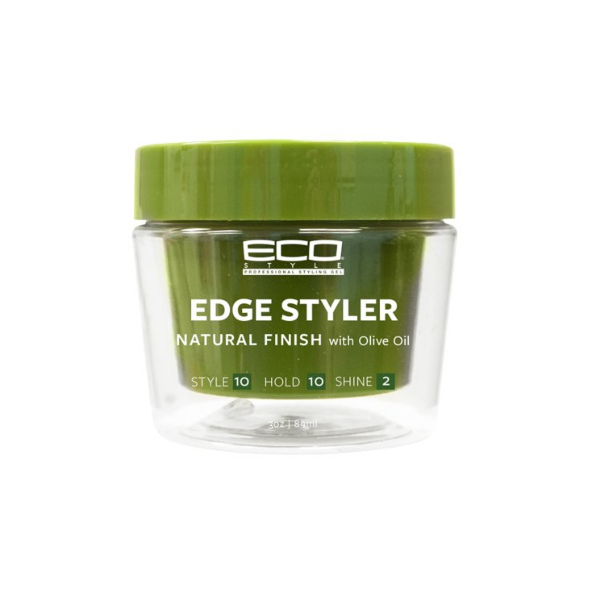 Eco Style Edge Styler Natural Finish with Olive Oil 3 oz jar, green lid, front label