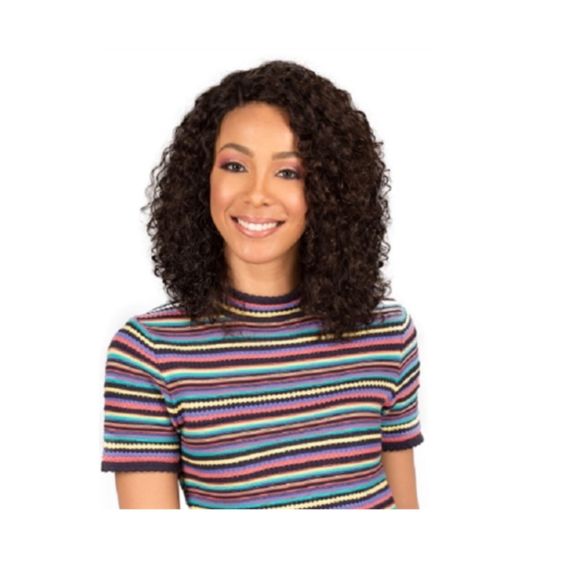 Unprocessed human hair lace part wig MHLP0002 DEVA with natural curls and 4.5-inch hand-tied lace part