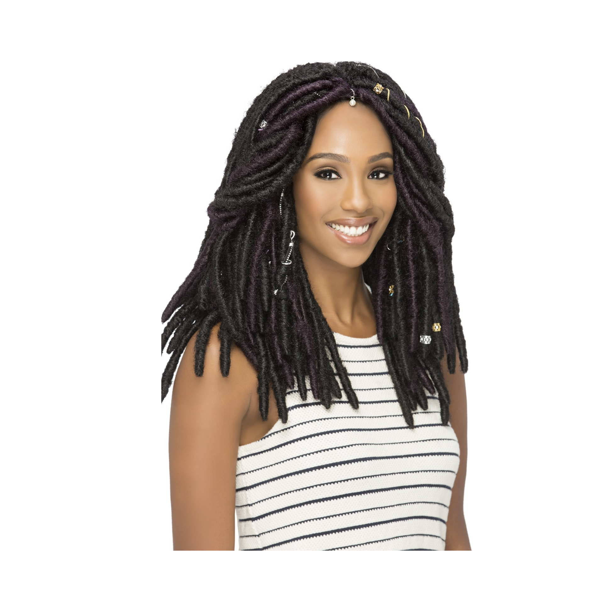 12-inch faux loc crochet braid extensions with natural texture and loop design 