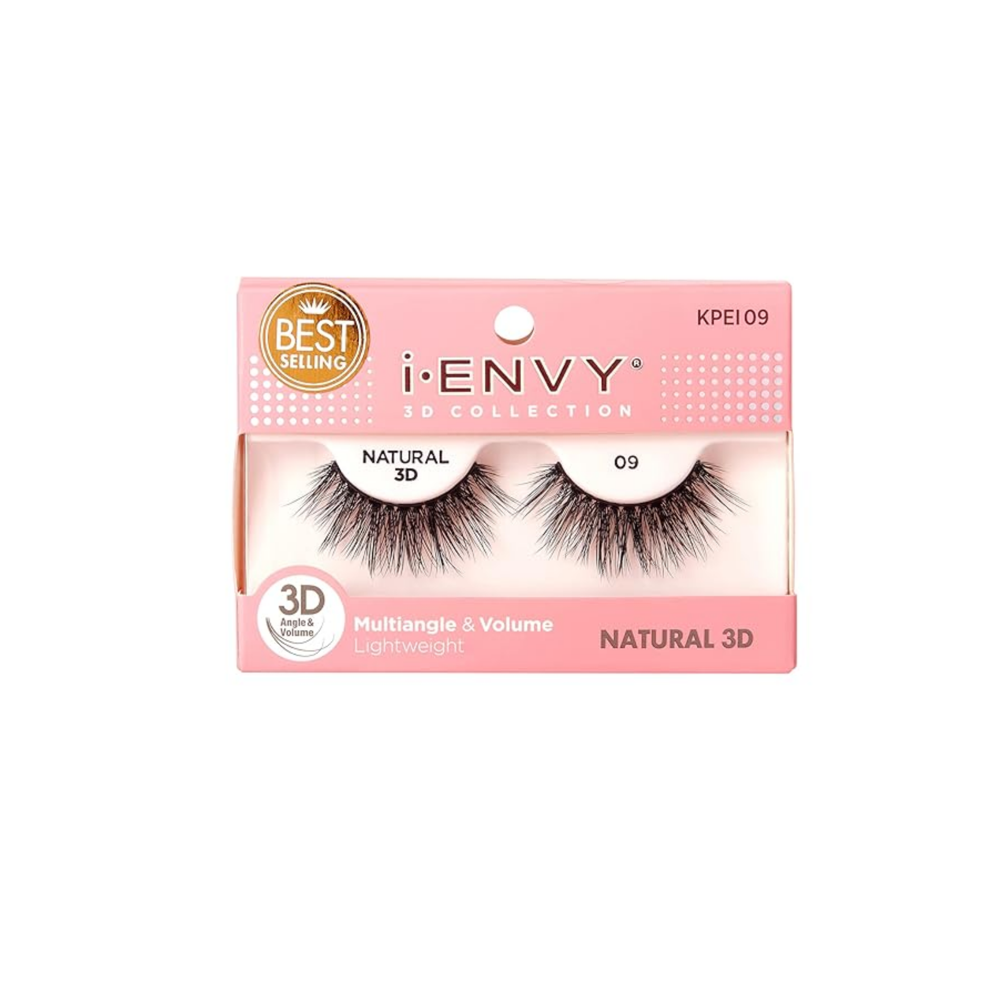 Natural 3D strip lashes style 09 with lightweight wispy volume