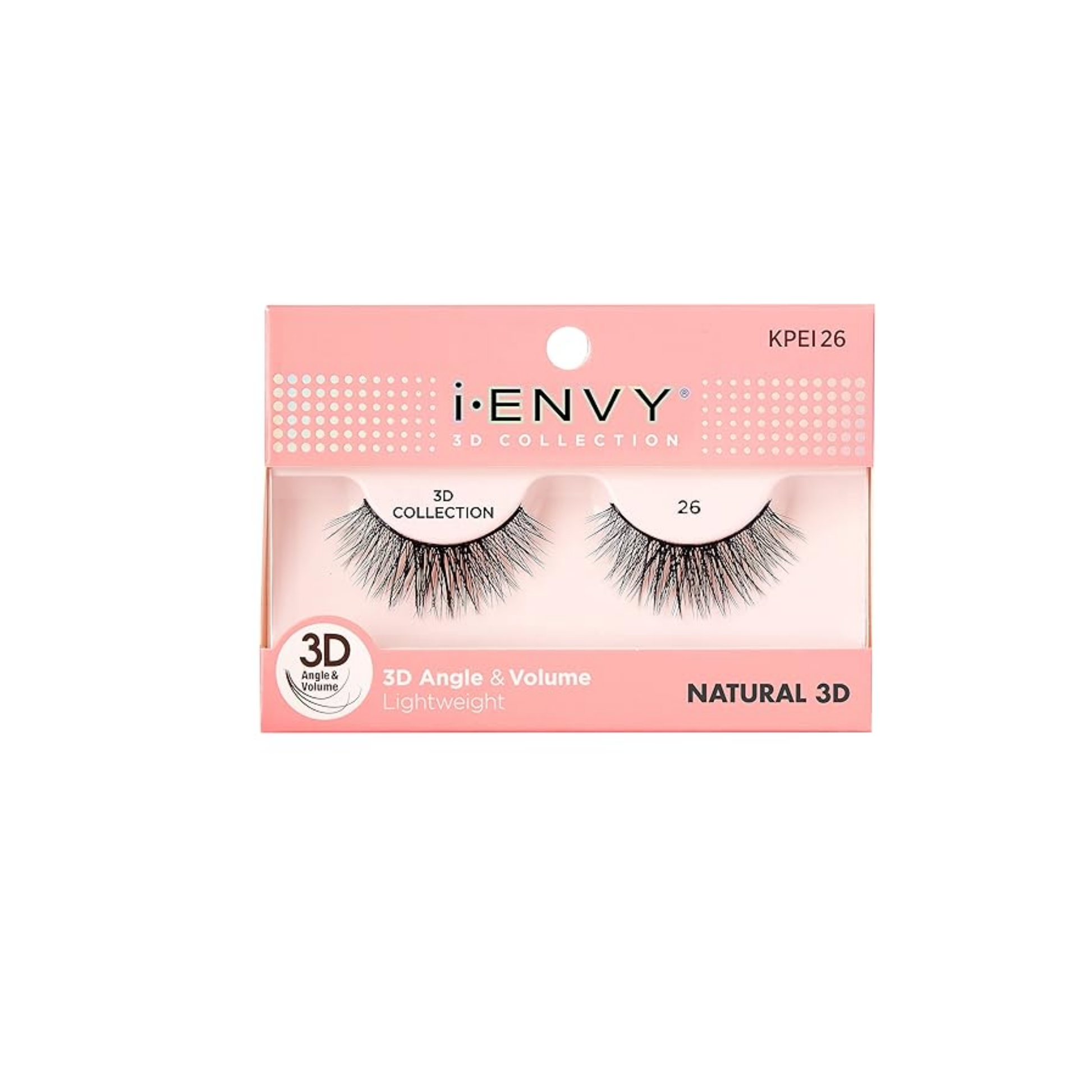 Natural 3D strip lashes style 26 with layered multi-angle volume