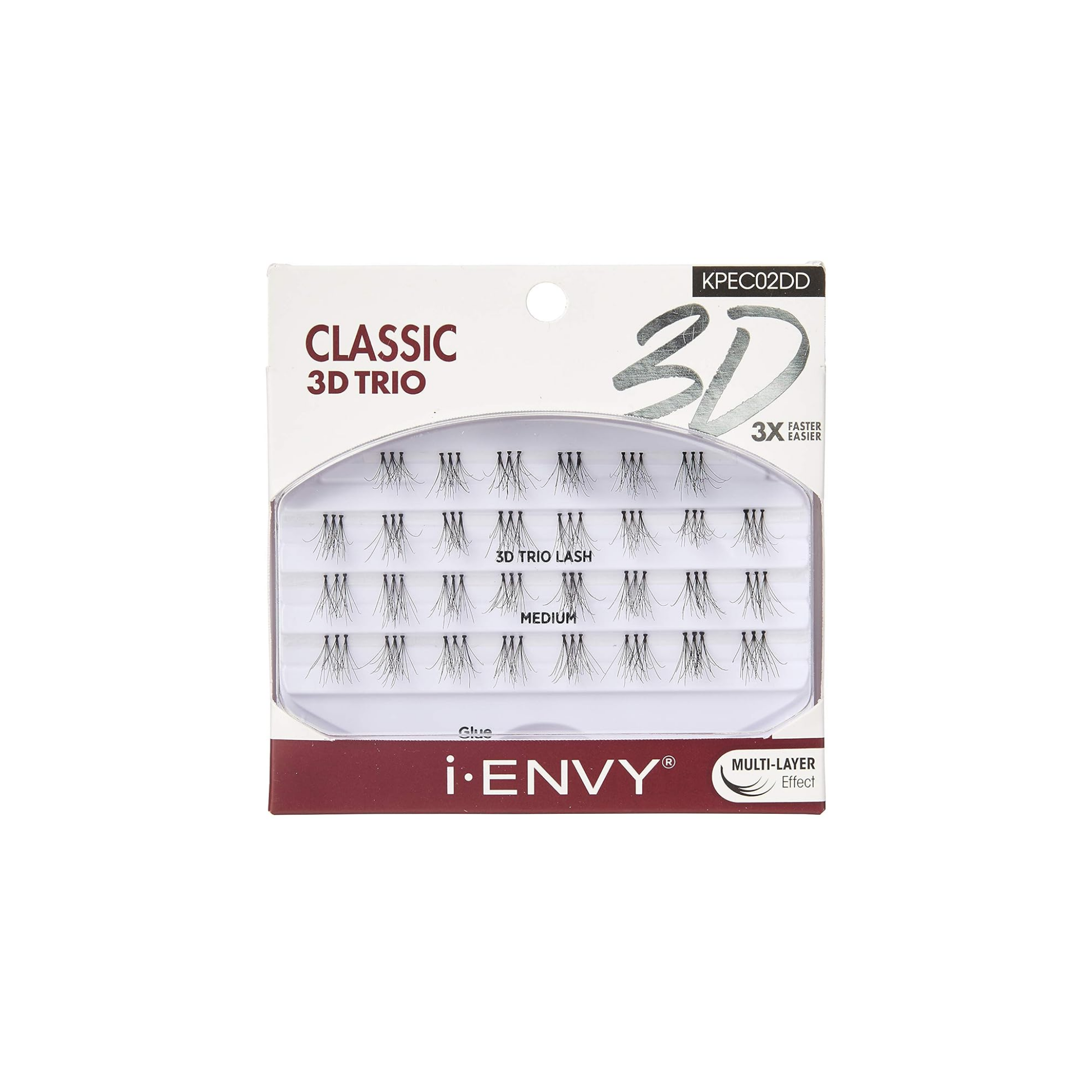 Classic medium 3D trio cluster lashes with natural multi-layered effect