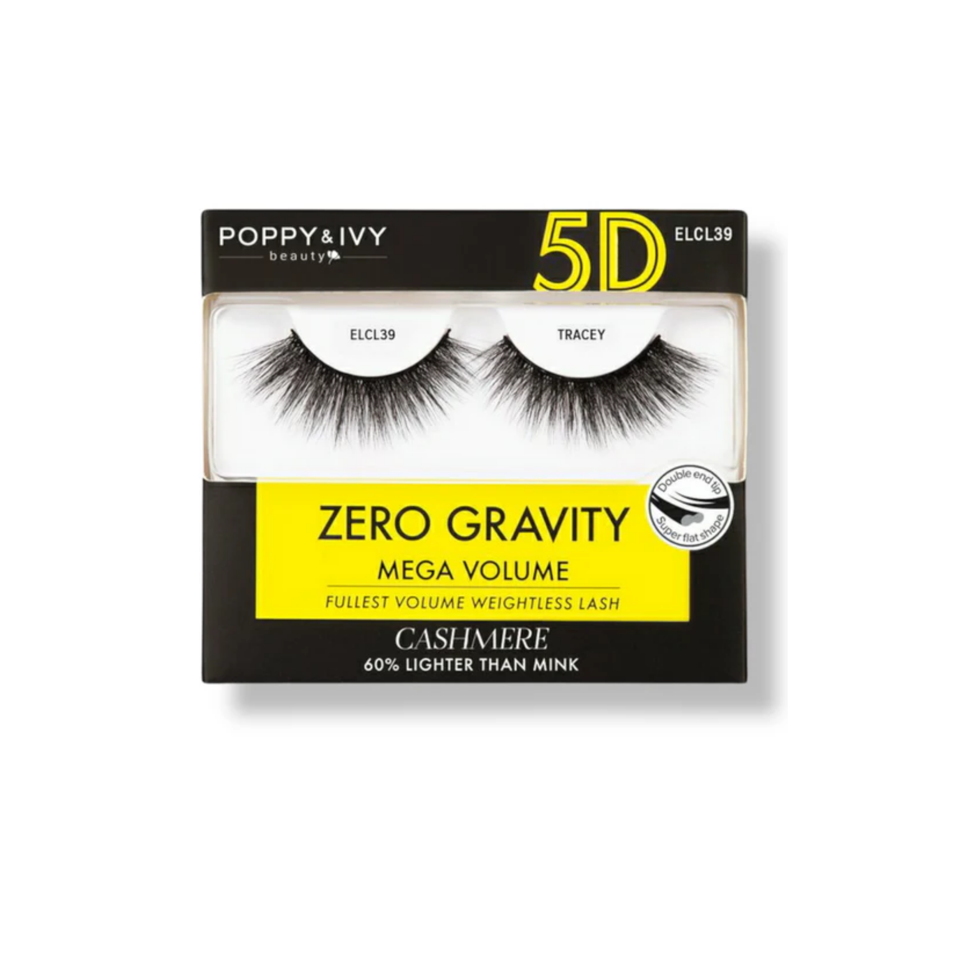 A pair of Tracey style 5D cashmere false lashes in the Mega Volume collection.