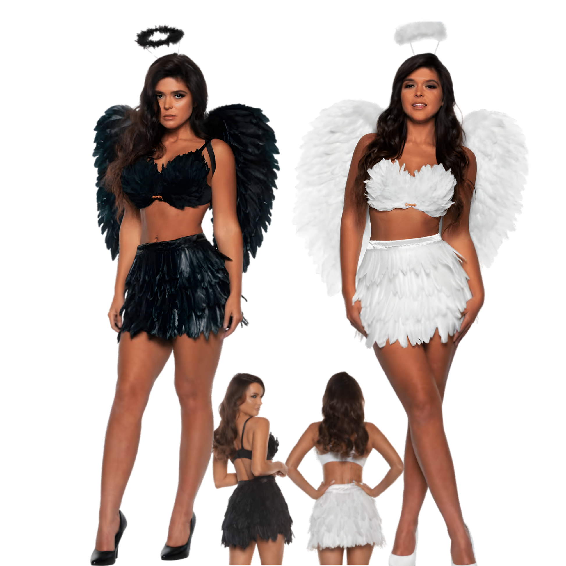 Feathered Mini Skirt & Top