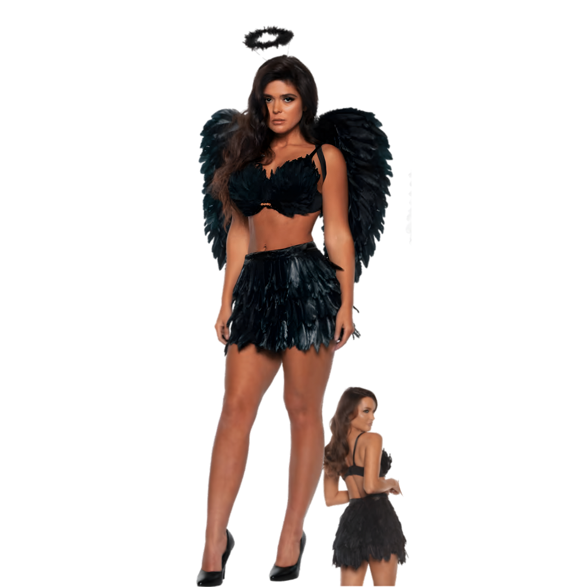 Feathered Mini Skirt & Top