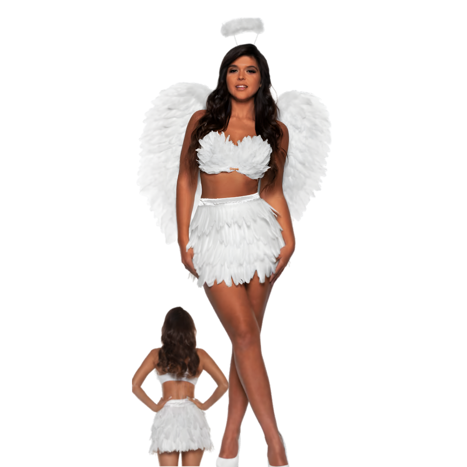 Feathered Mini Skirt & Top