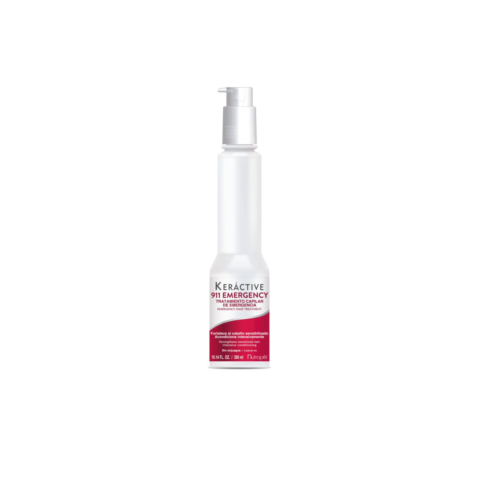 A bottle of emergency repair hair treatment with macadamia oil for instant conditioning