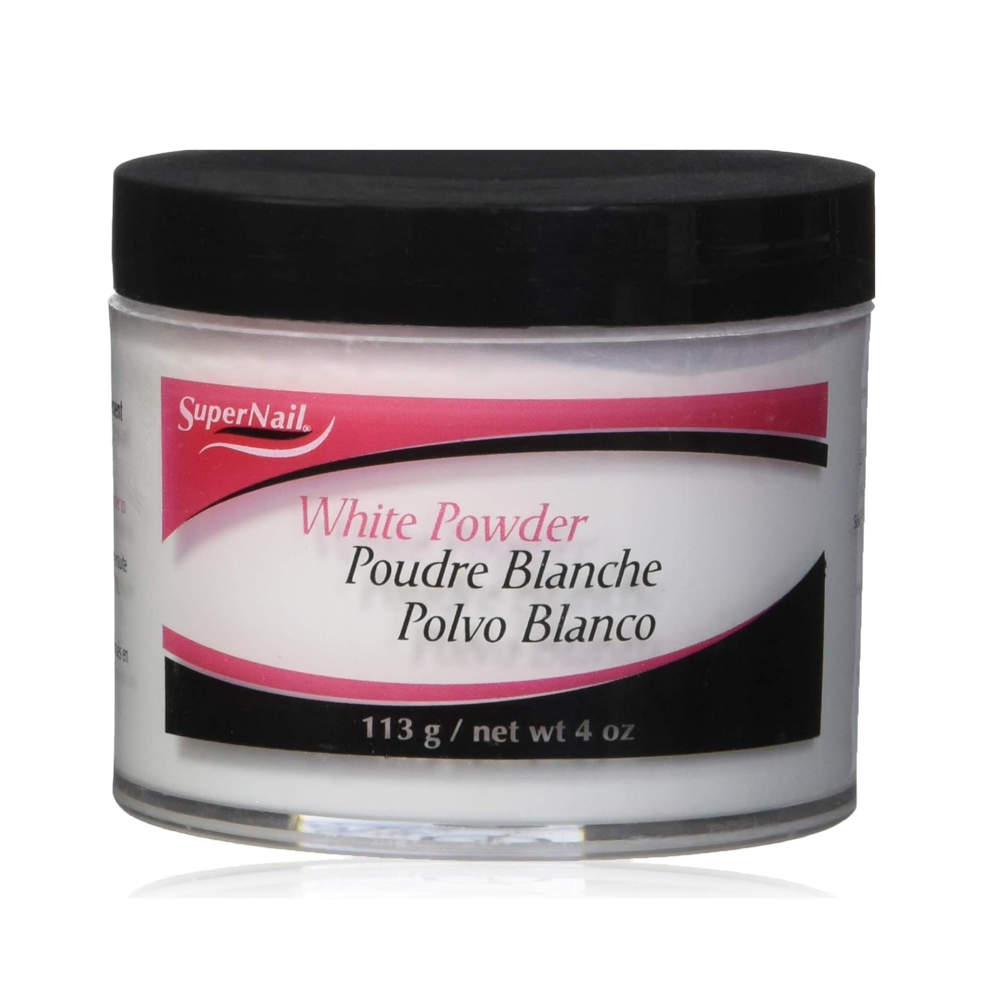White acrylic nail powder 4oz for strong, durable, salon-quality nails.