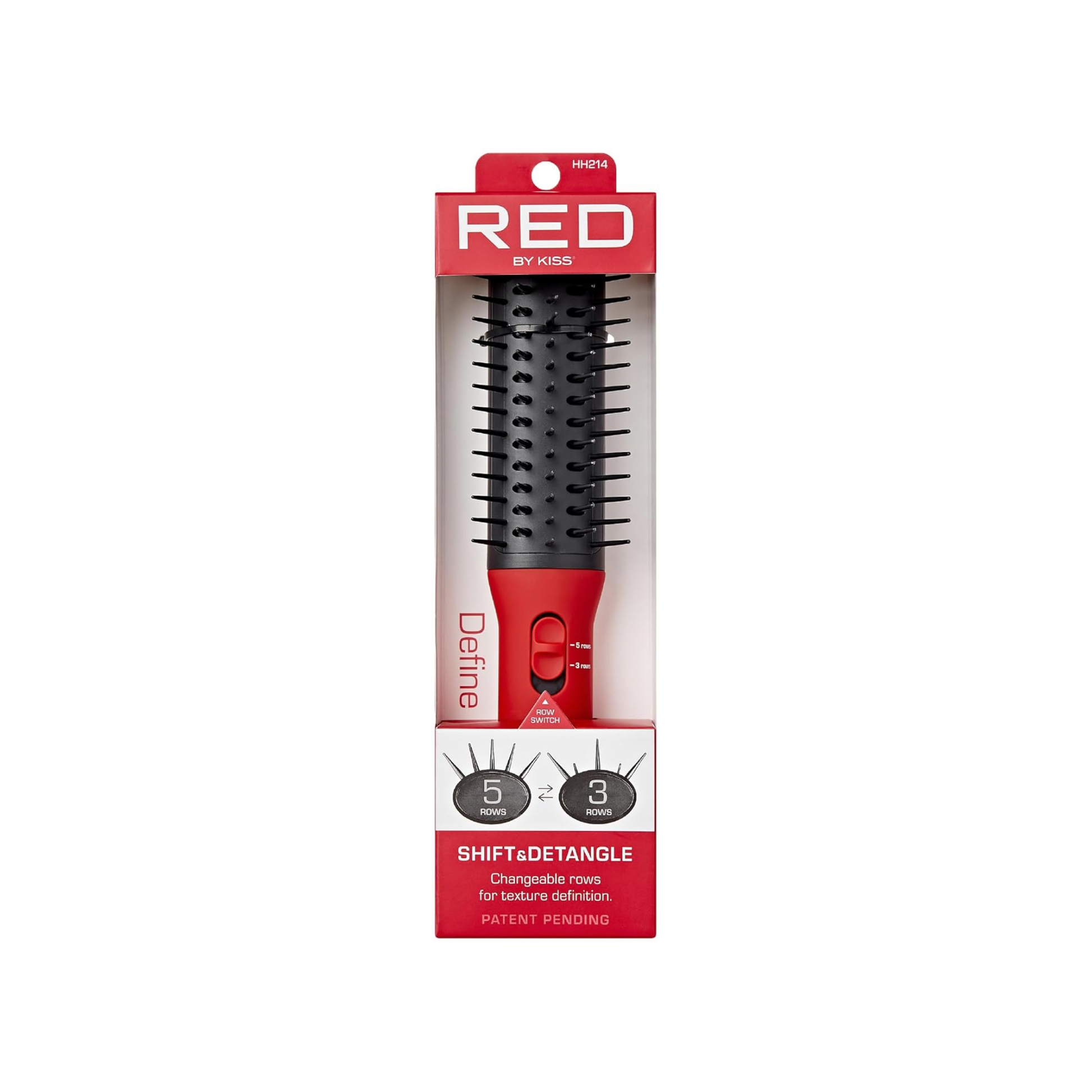 Adjustable detangling hair brush HH214 with changeable rows for texture definition