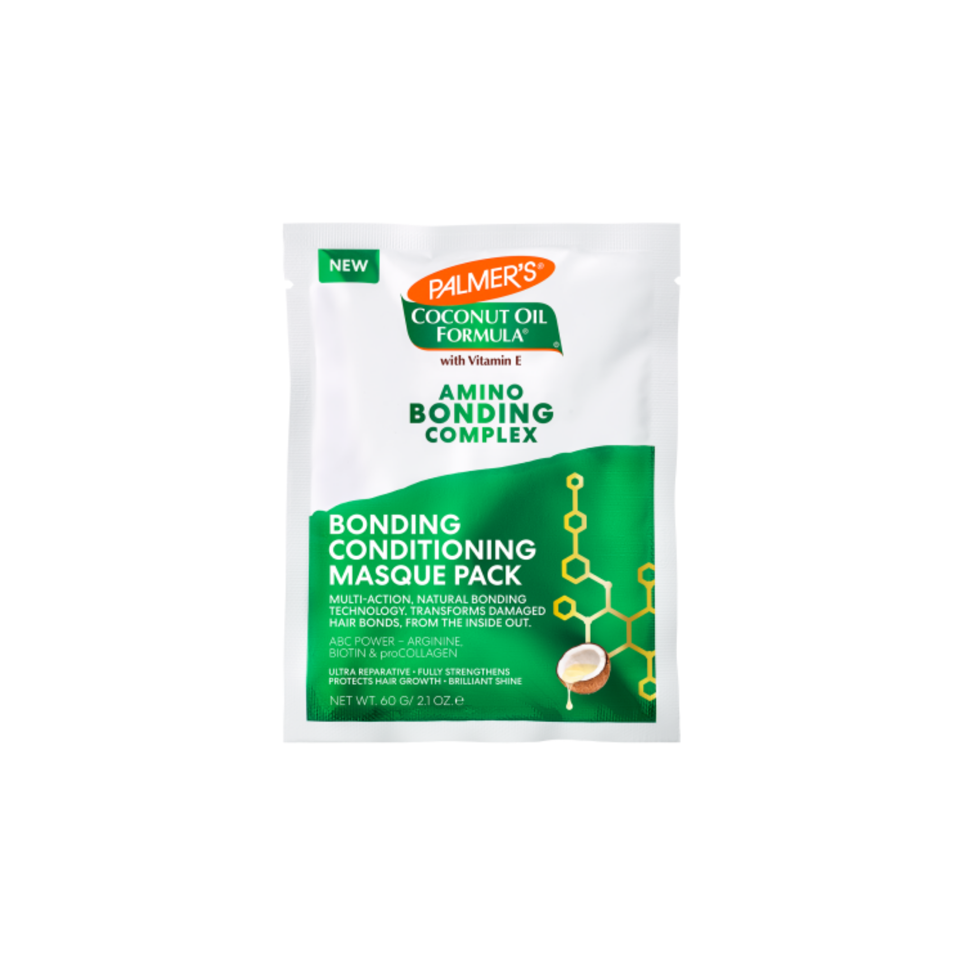 Amino bonding repair conditioning masque 2.1 oz for damaged hair, strengthens bonds and reduces breakage.