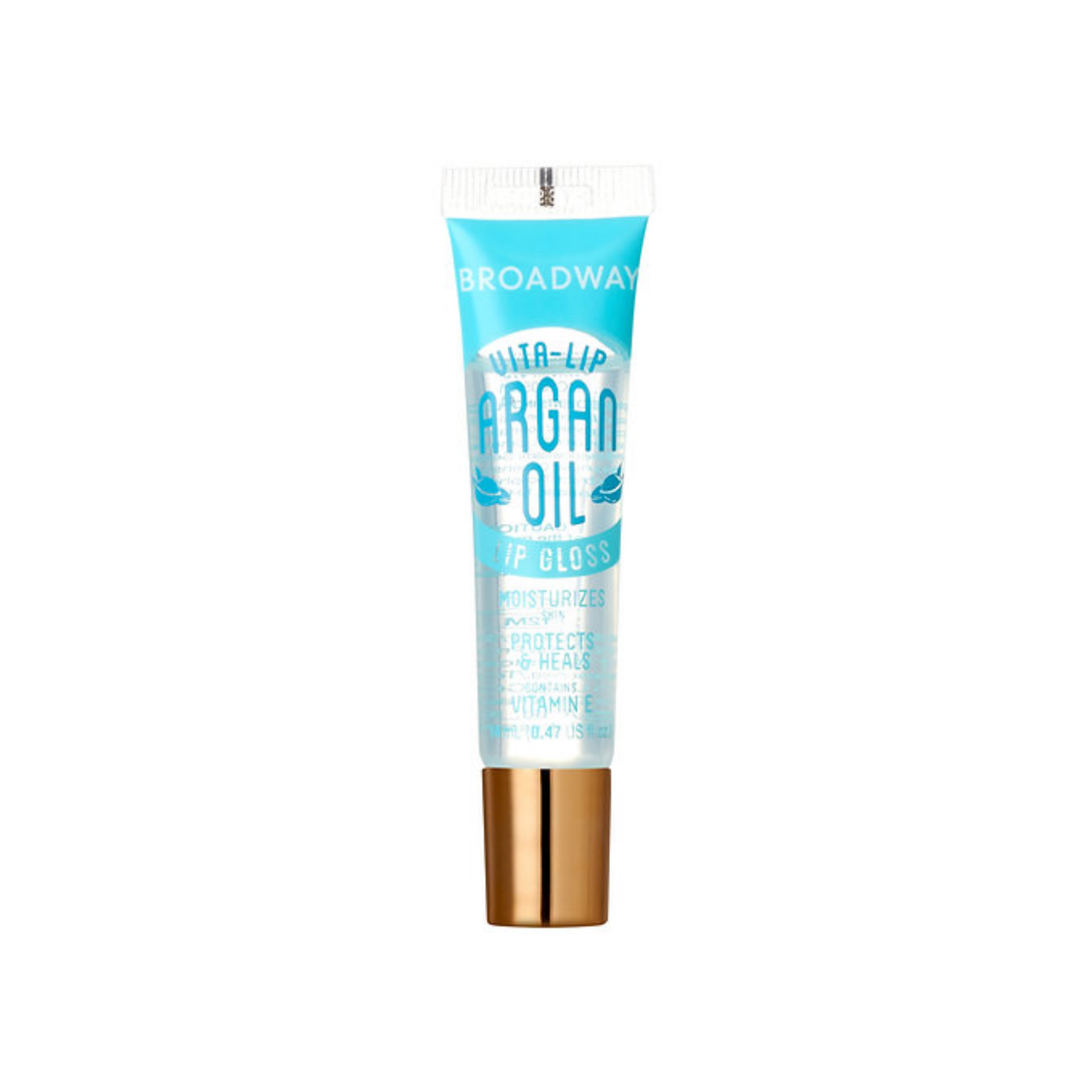 Vita-infused clear lip gloss Argan Oil with high-shine finish in squeeze tube