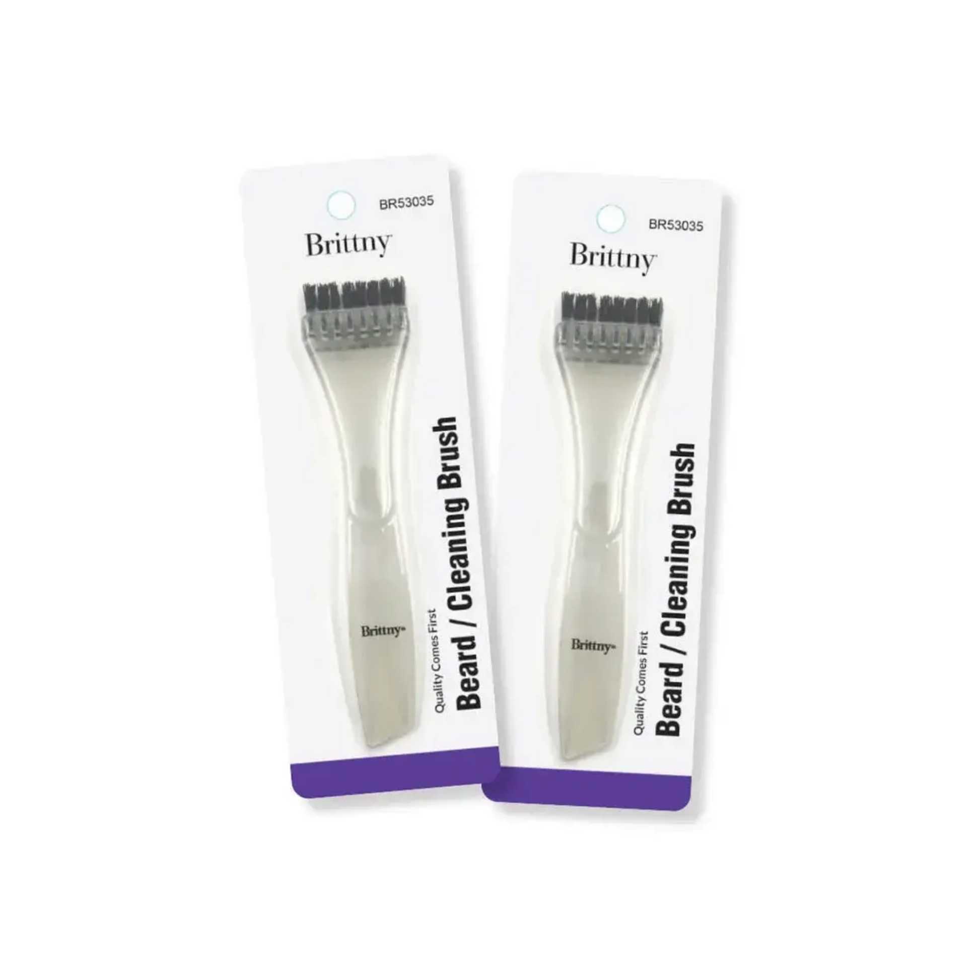 Beard cleaning and exfoliating brush with firm bristles and ergonomic handle
