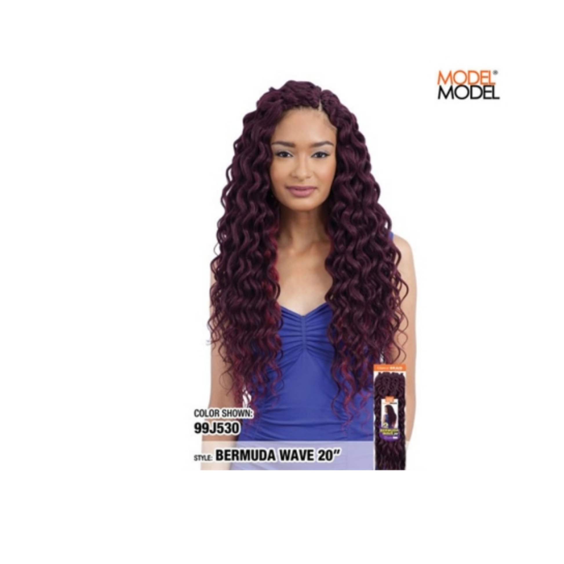 20-inch synthetic Bermuda wave braid hair with soft flowing waves