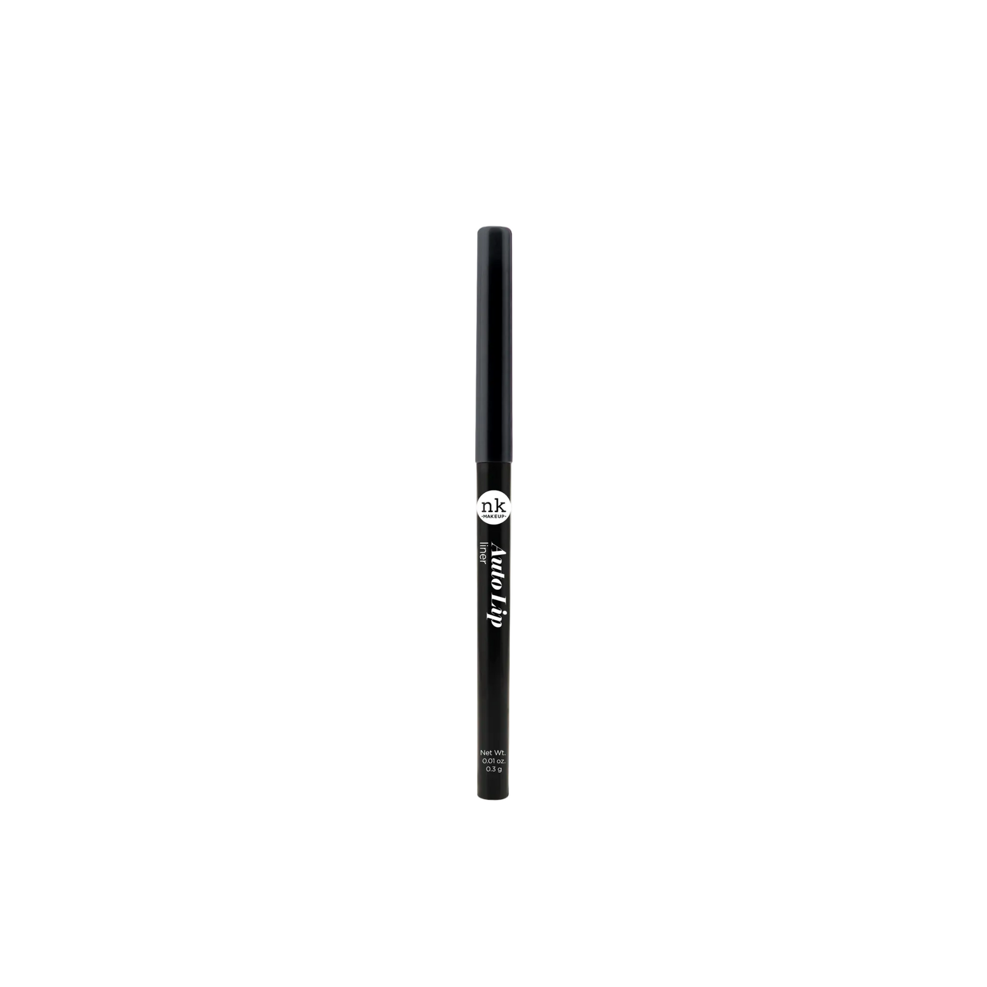 Black auto lip pencil for intense, high-contrast lip outlining.