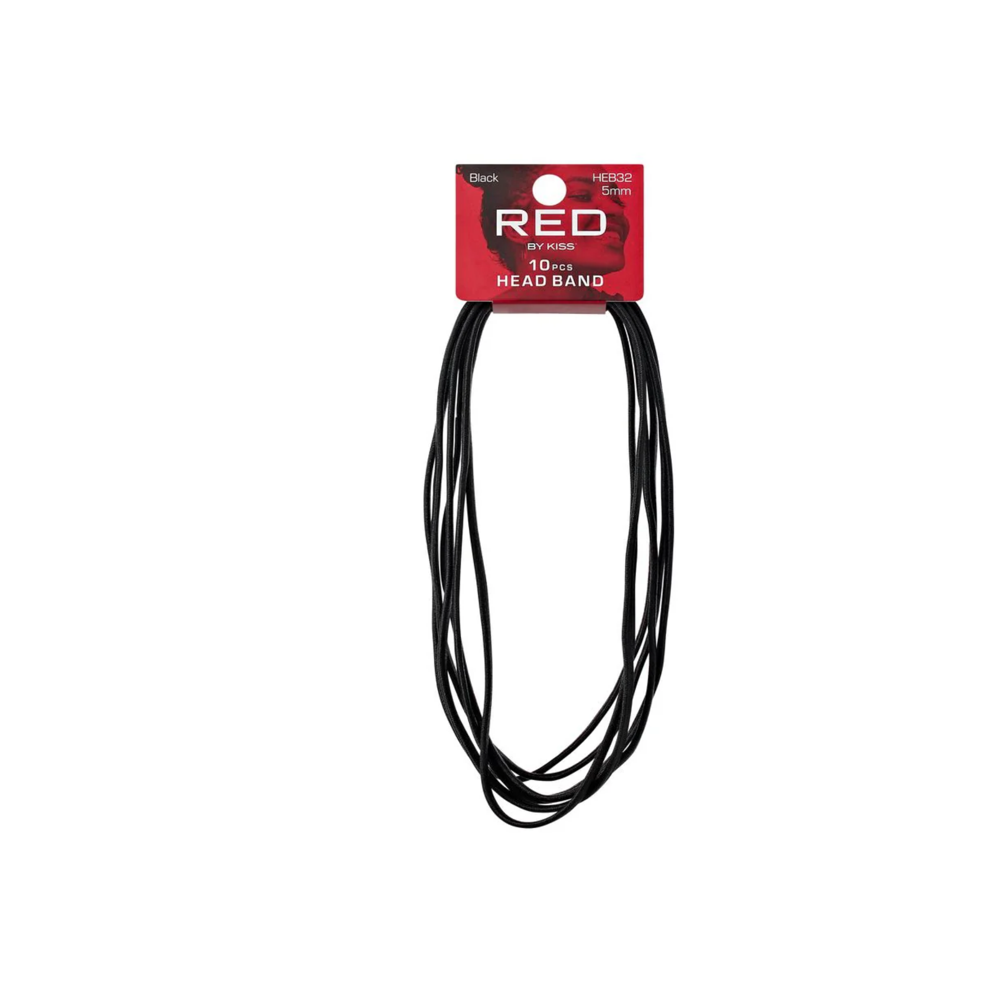  5mm elastic headbands, damage-free no-metal design, 10-pack, black