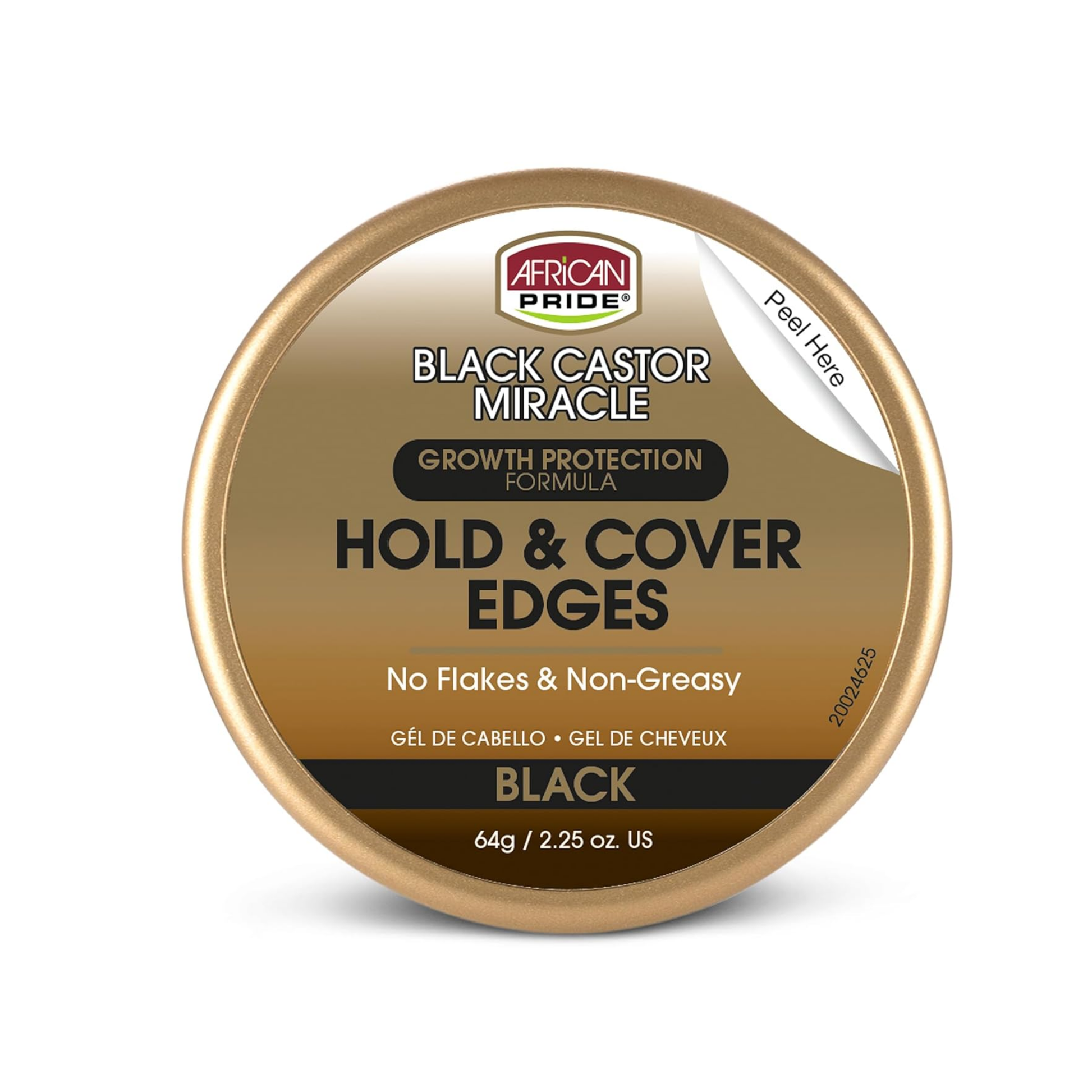Black castor and coconut water edge control gel 2.25 oz – smooth, flake-free hold for braids, locs, and sleek styles