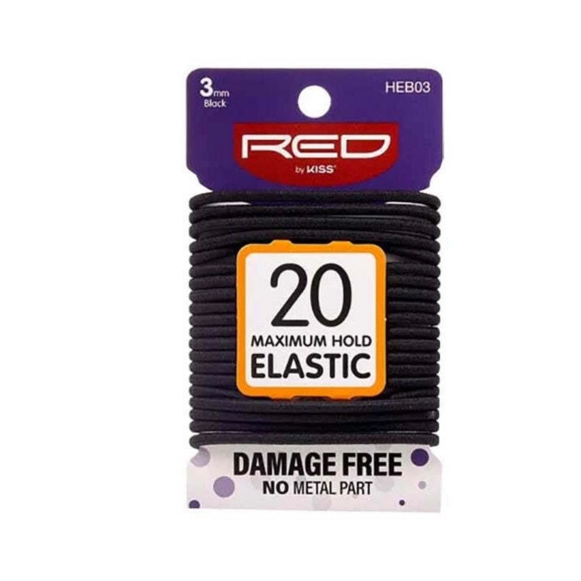 Black maximum hold elastic hairbands 20 pack no metal damage free ponytail holders