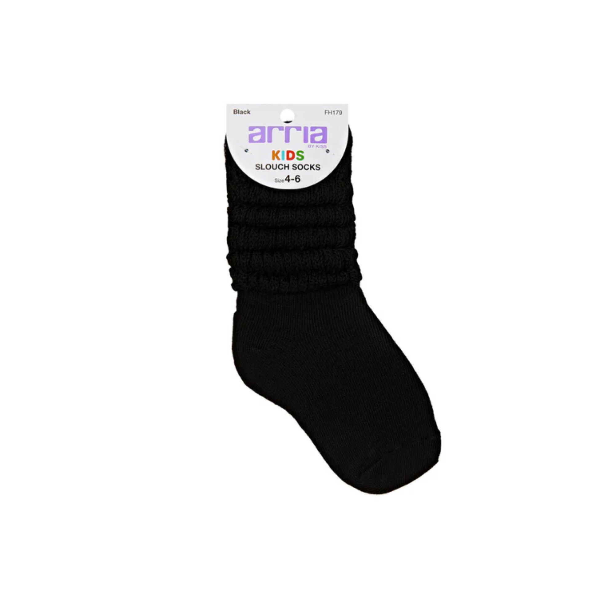 Black kids slouch scrunch socks with stretchy comfort