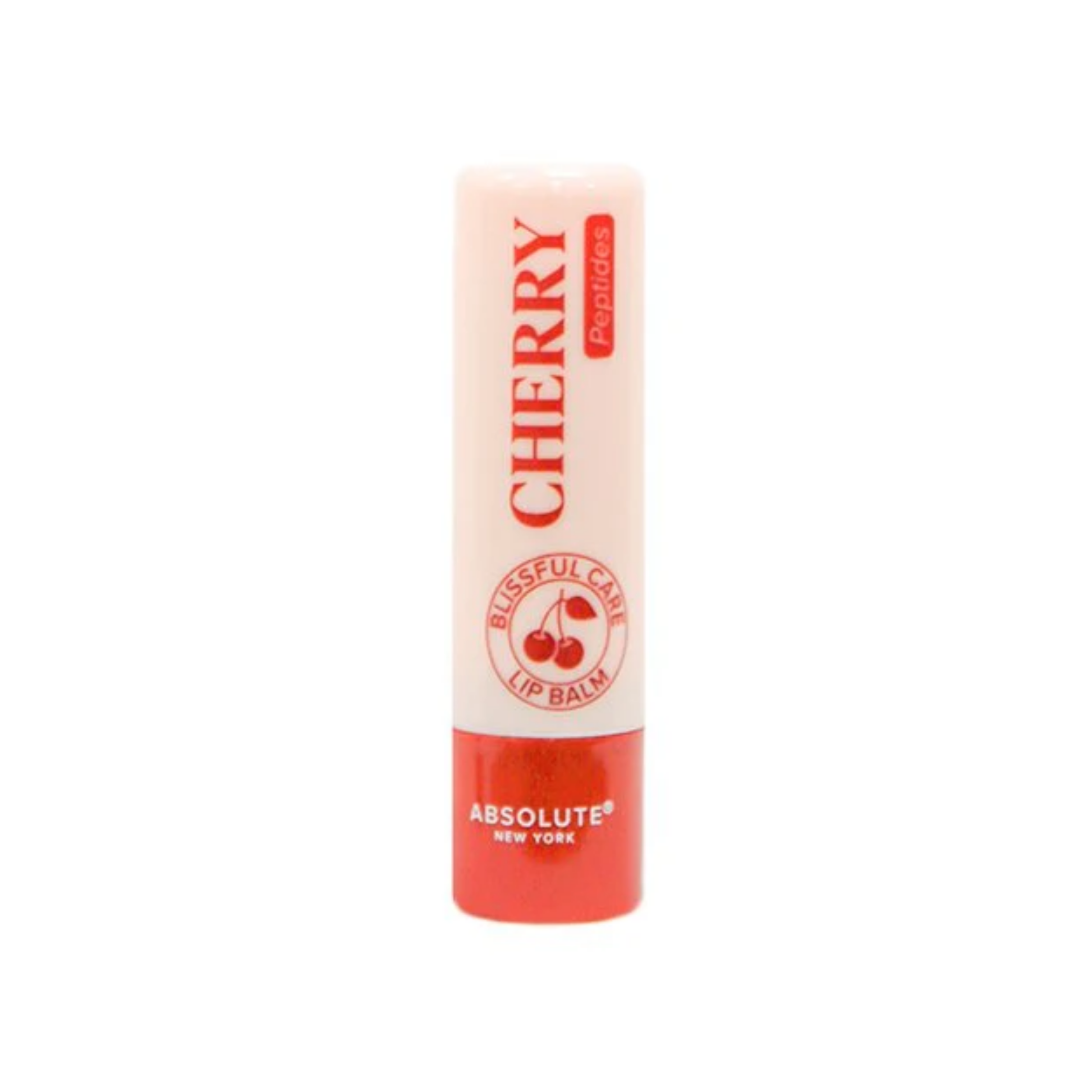 A cherry-flavored nourishing lip balm with peptides
