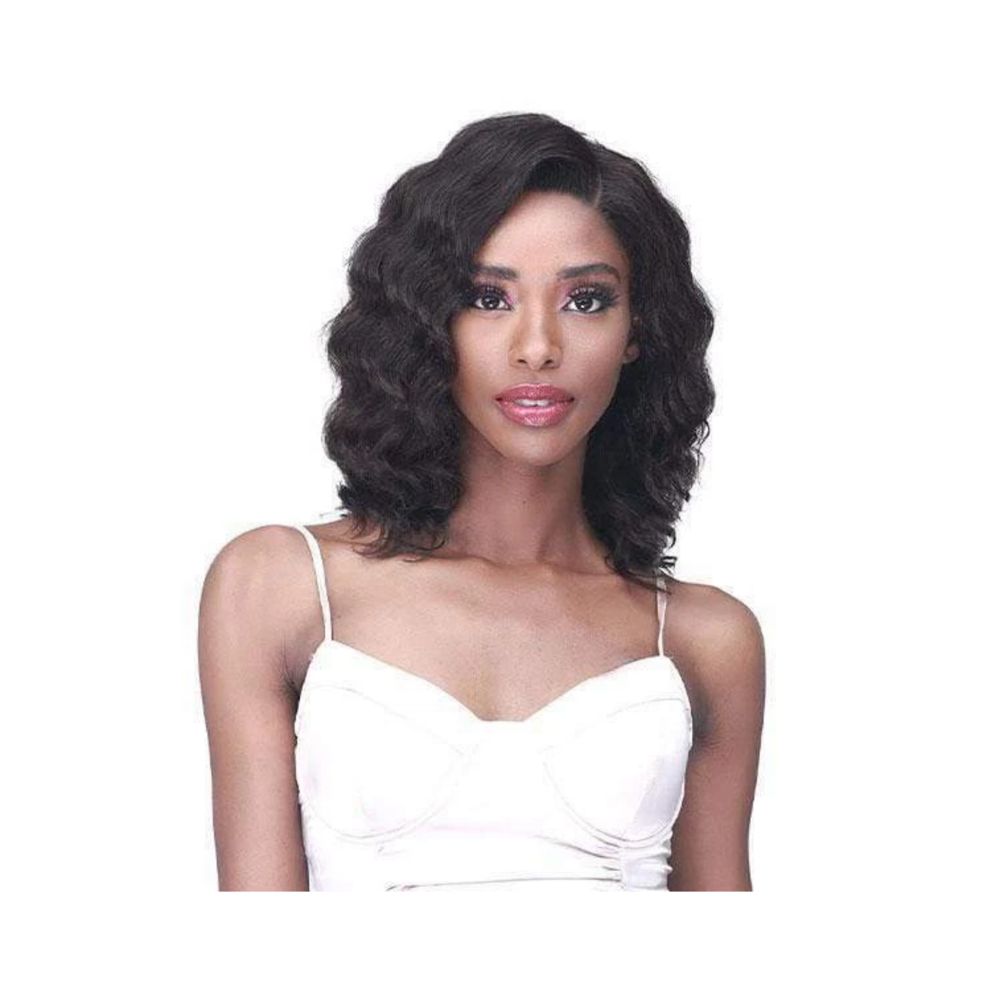 Medium loose wave 13x4 HD lace front unprocessed human hair wig with baby hairs and free part.