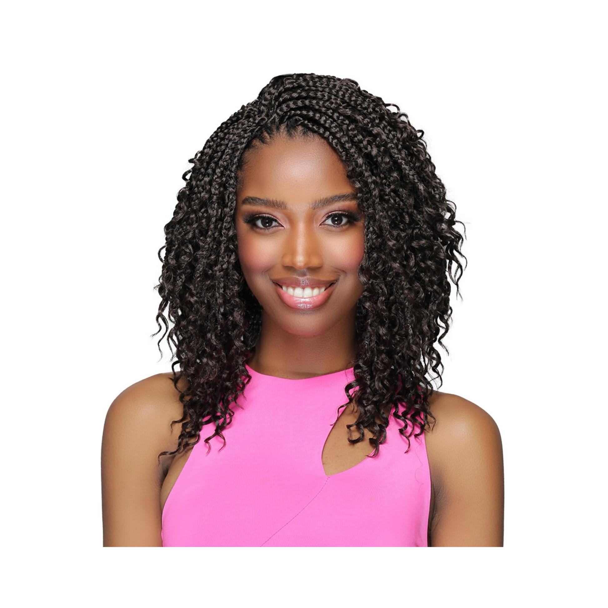 10-inch Boho box braid crochet hair  pre-looped lightweight braids for easy installation