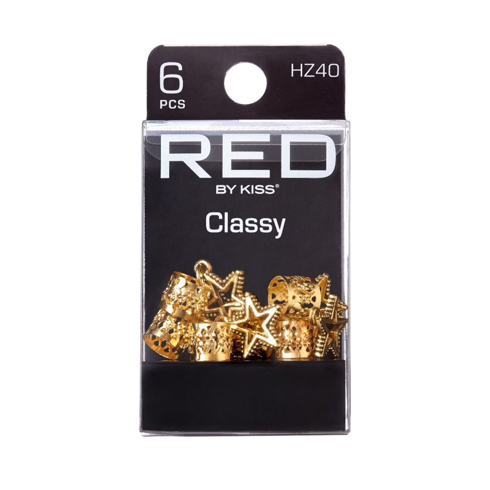 Gold clip-on braid charms in elegant star design for locs and braids