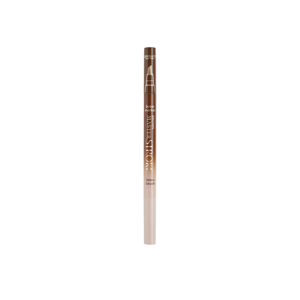 Brow stroke marker in brown for natural hair-like eyebrow definition