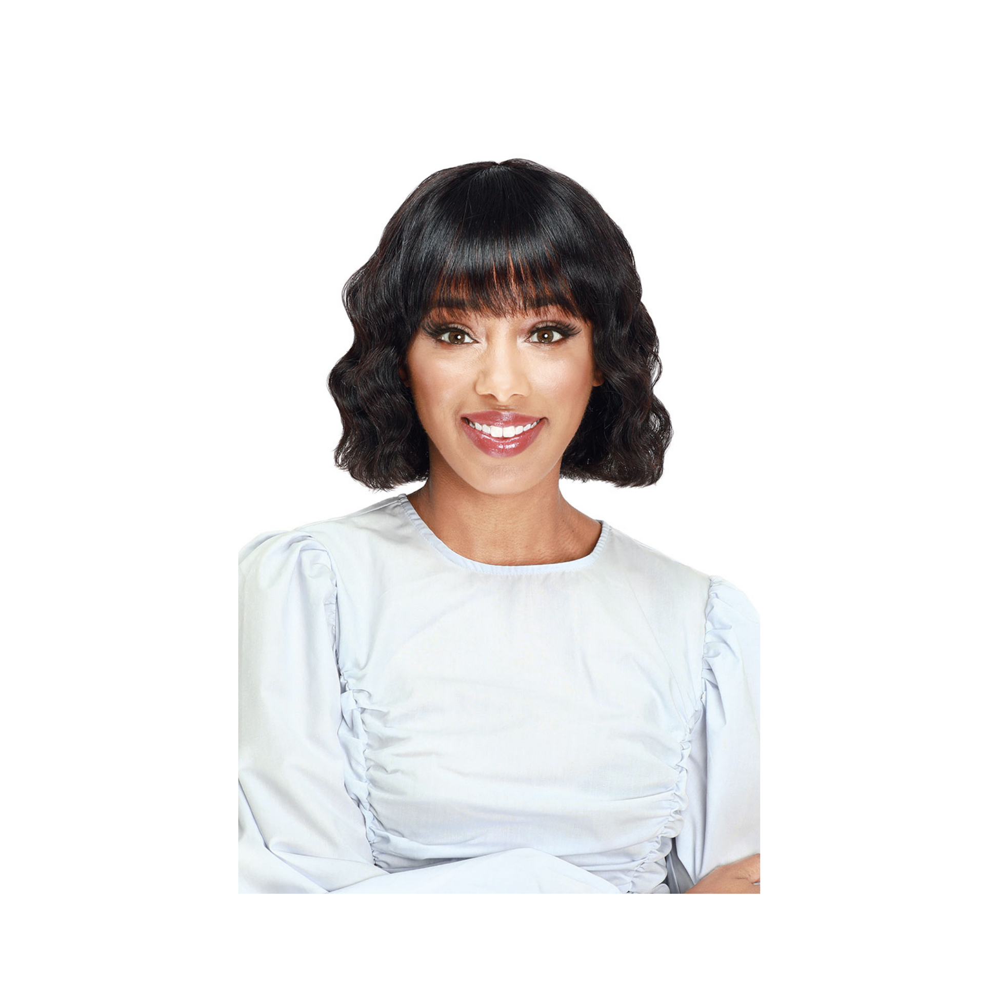 CERA bob with bang 100% human hair wig with classic bob cut and natural texture for everyday wear