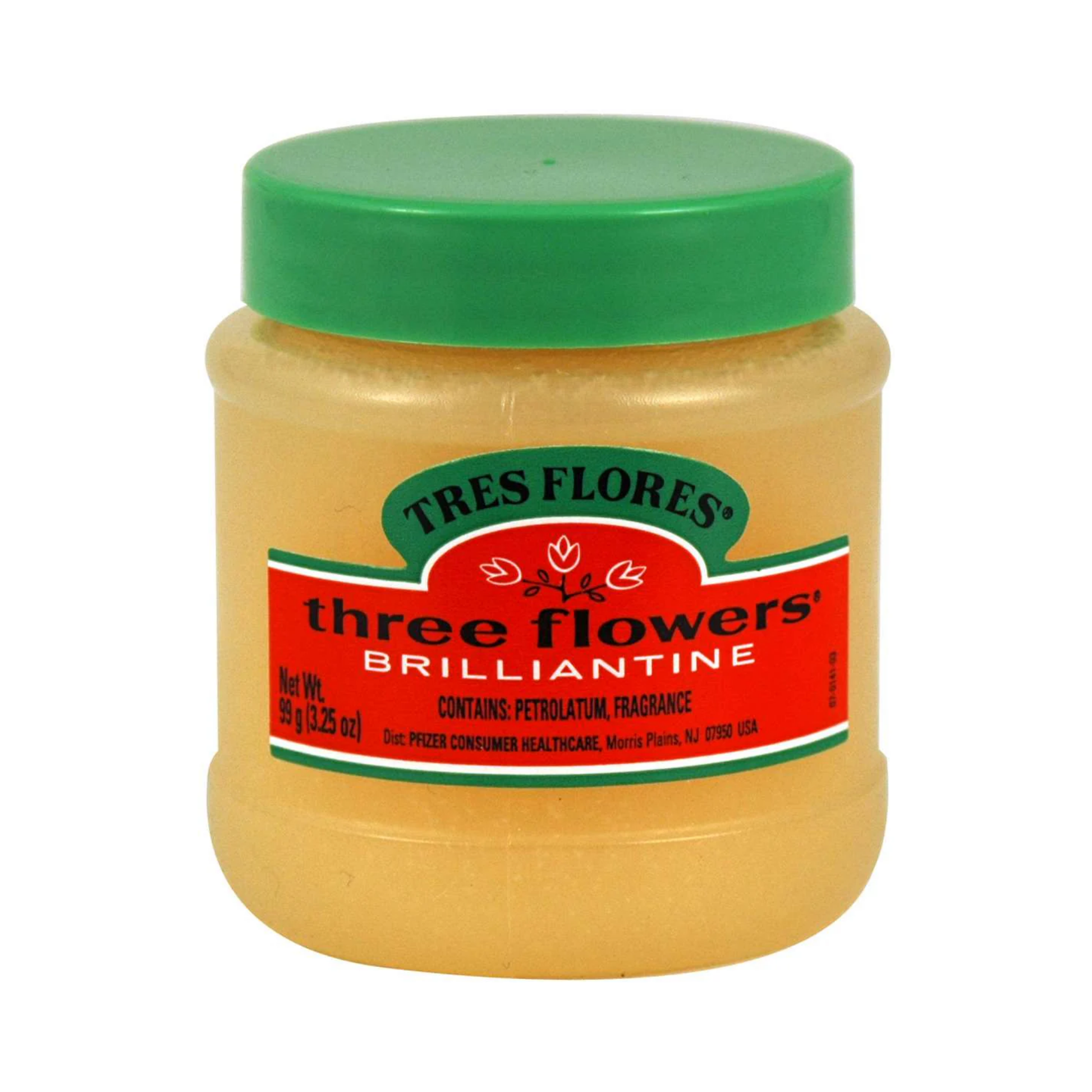 3.25 oz solid brilliantine hair pomade in jar for flexible hold, classic shine, and frizz control.