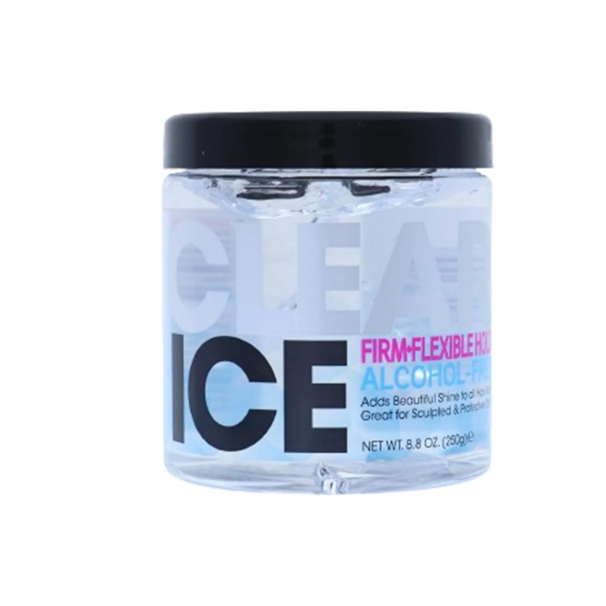 Clear ice styling gel 8.8oz firm and flexible hold alcohol-free for shine and sculpted hairstyles