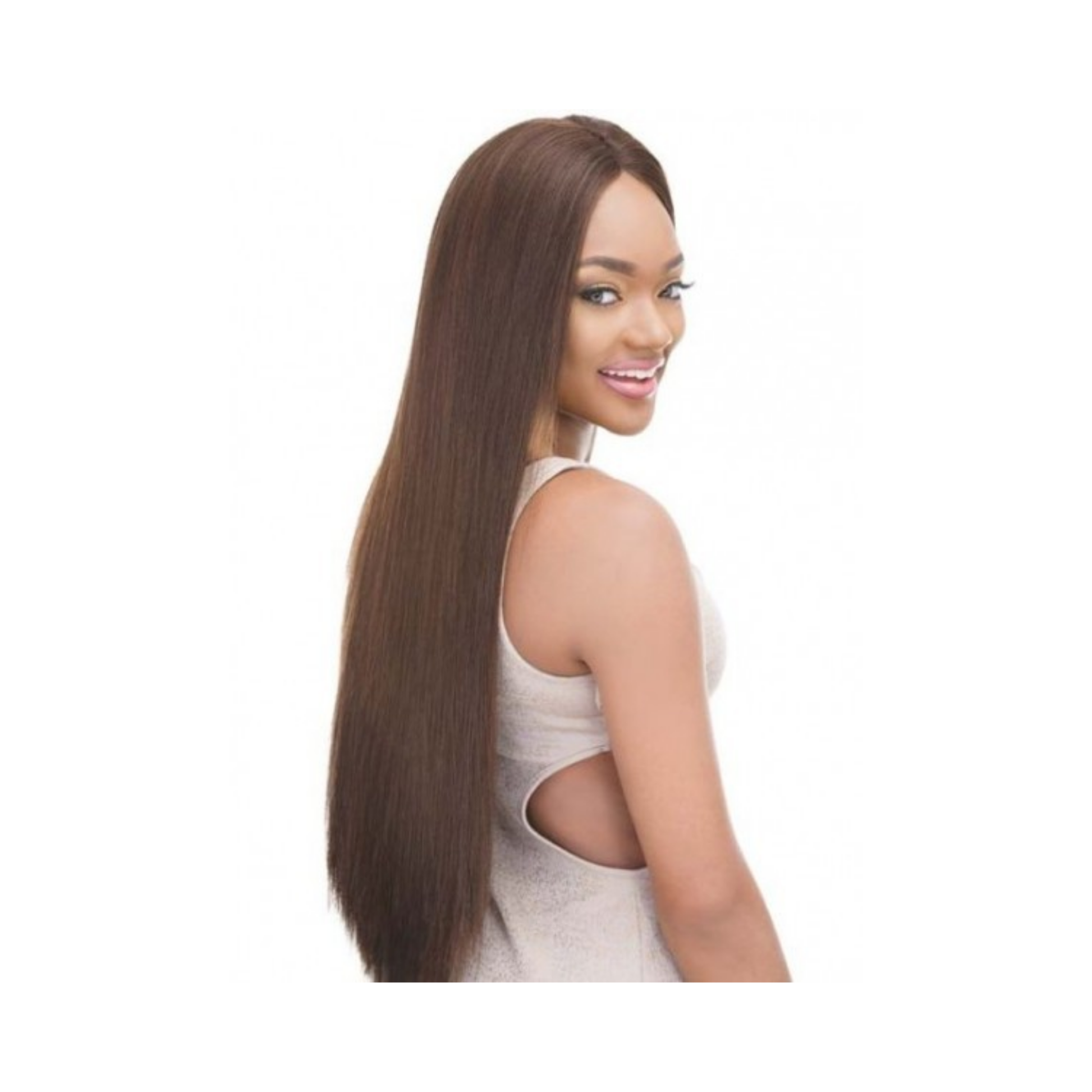 Clip-in human hair extensions 18 inch straight 8-piece set for natural volume and length