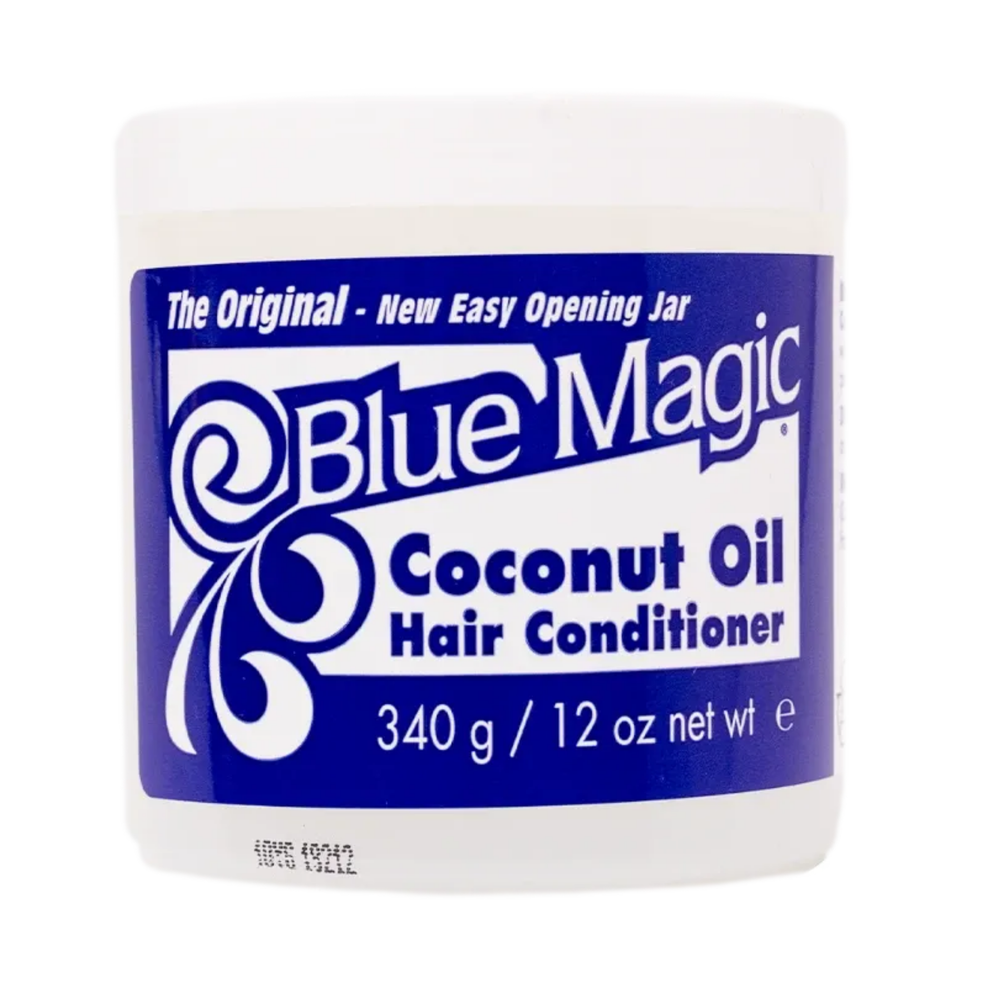 Jar of Blue Magic Coconut Oil Hair Conditioner 12 oz on a white background