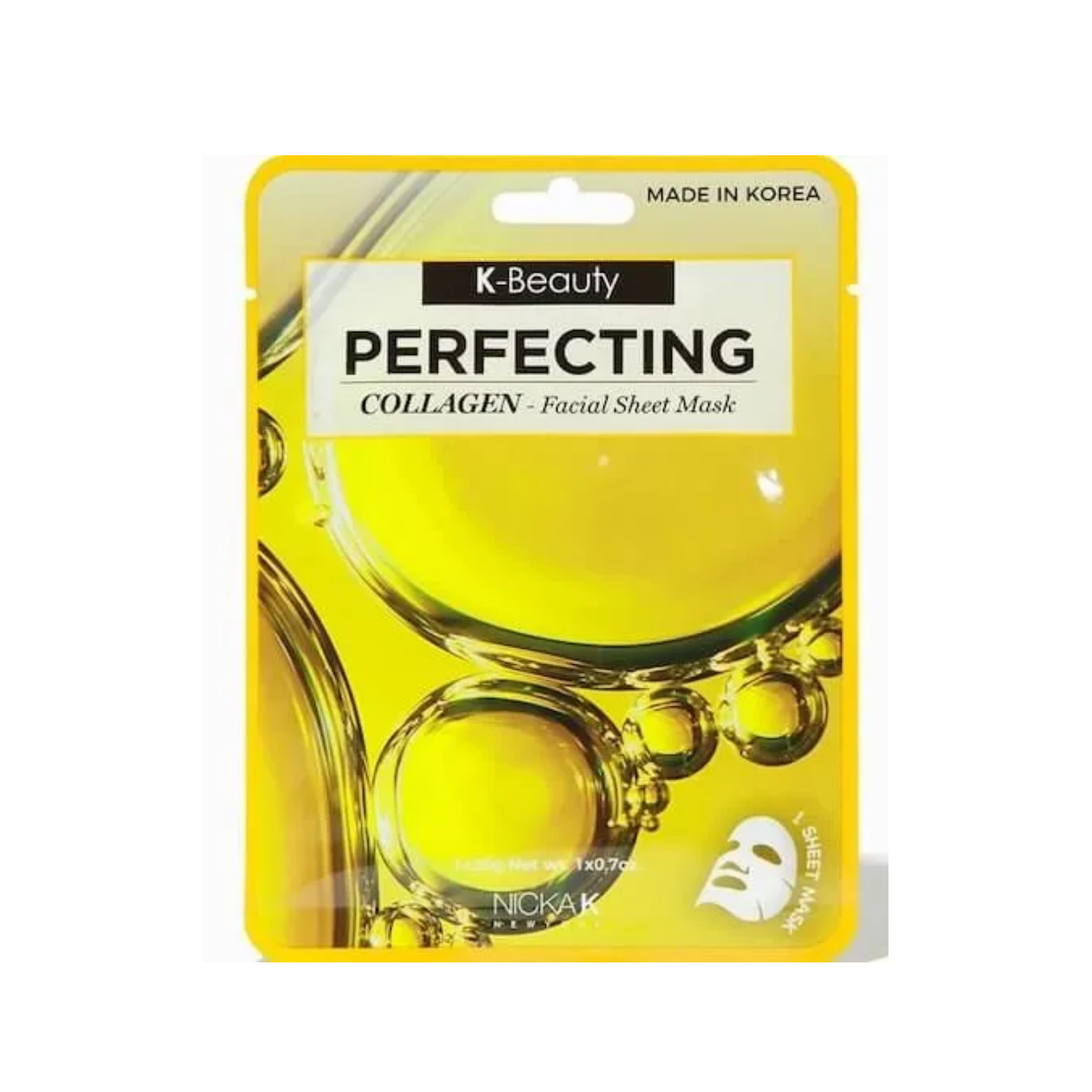 A collagen-infused facial sheet mask designed to improve skin elasticity and provide deep hydration for a firmer look.
