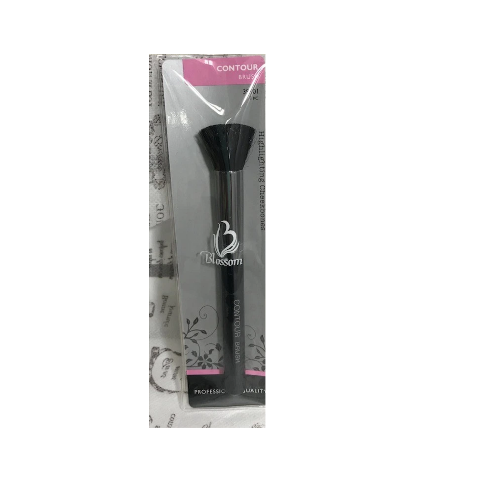 Contour makeup brush for defining cheekbones jawline and face shape