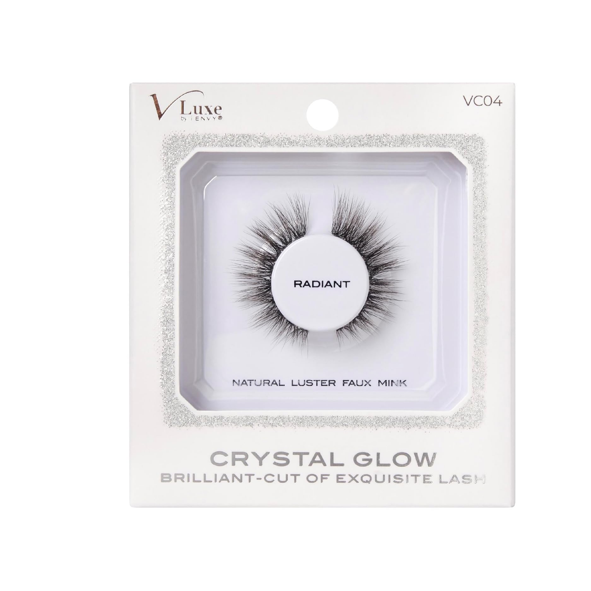 Crystal Glow faux mink lashes, Radiant style — brilliant-cut glow with soft volume (1 pair).