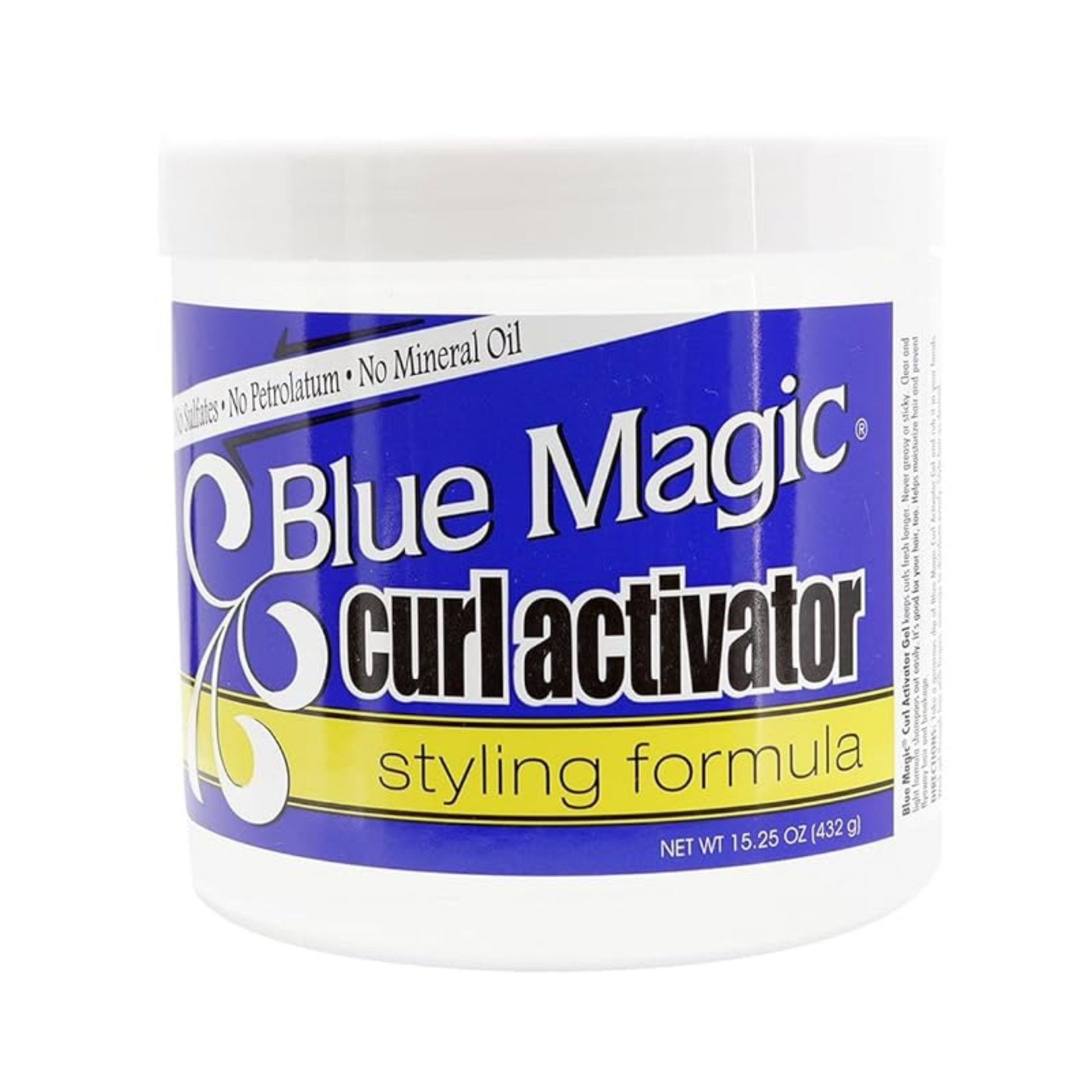 Moisturizing curl activator gel for defined curls on a white Background