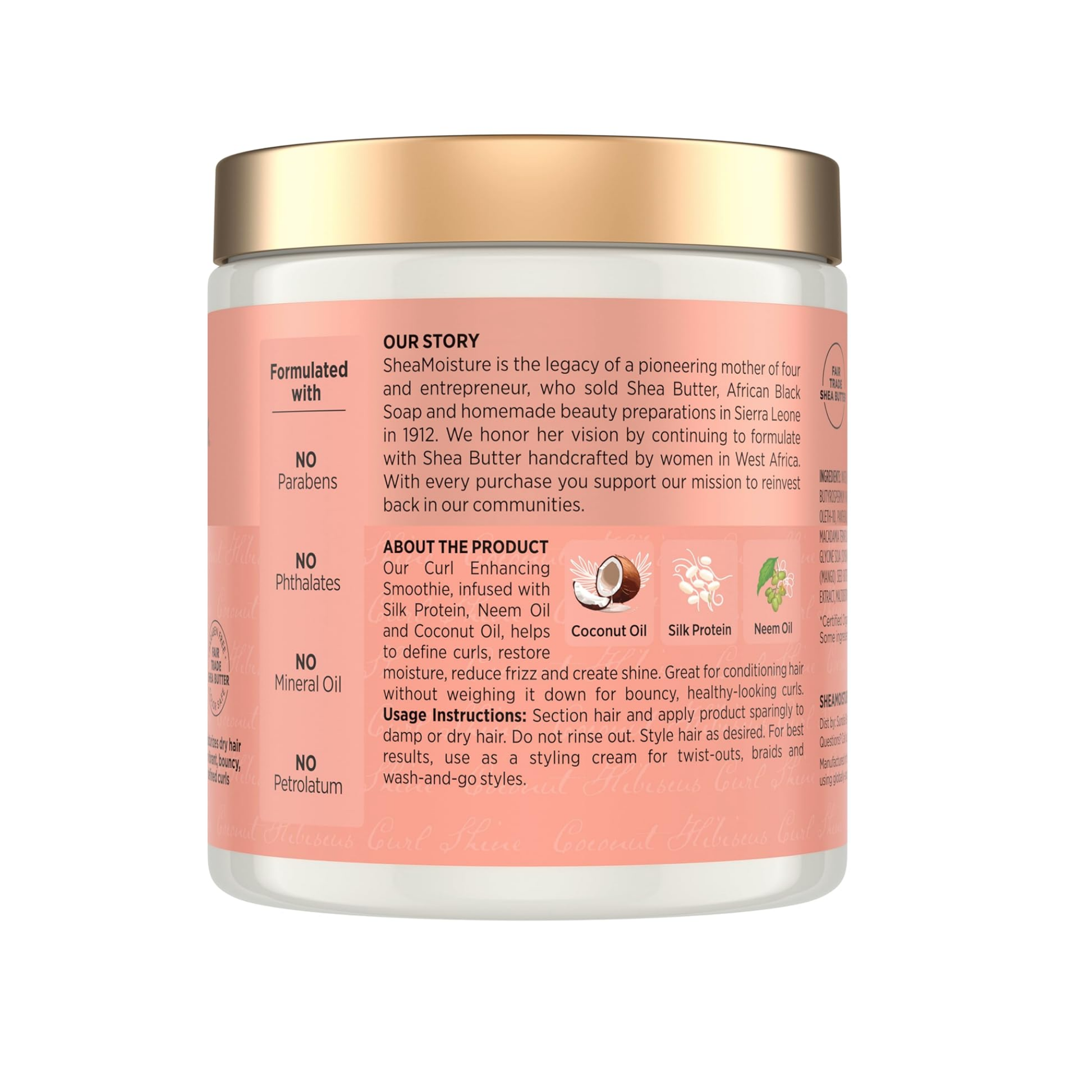  Curl enhancing smoothie with coconut and hibiscus for thick curly hair, 20oz