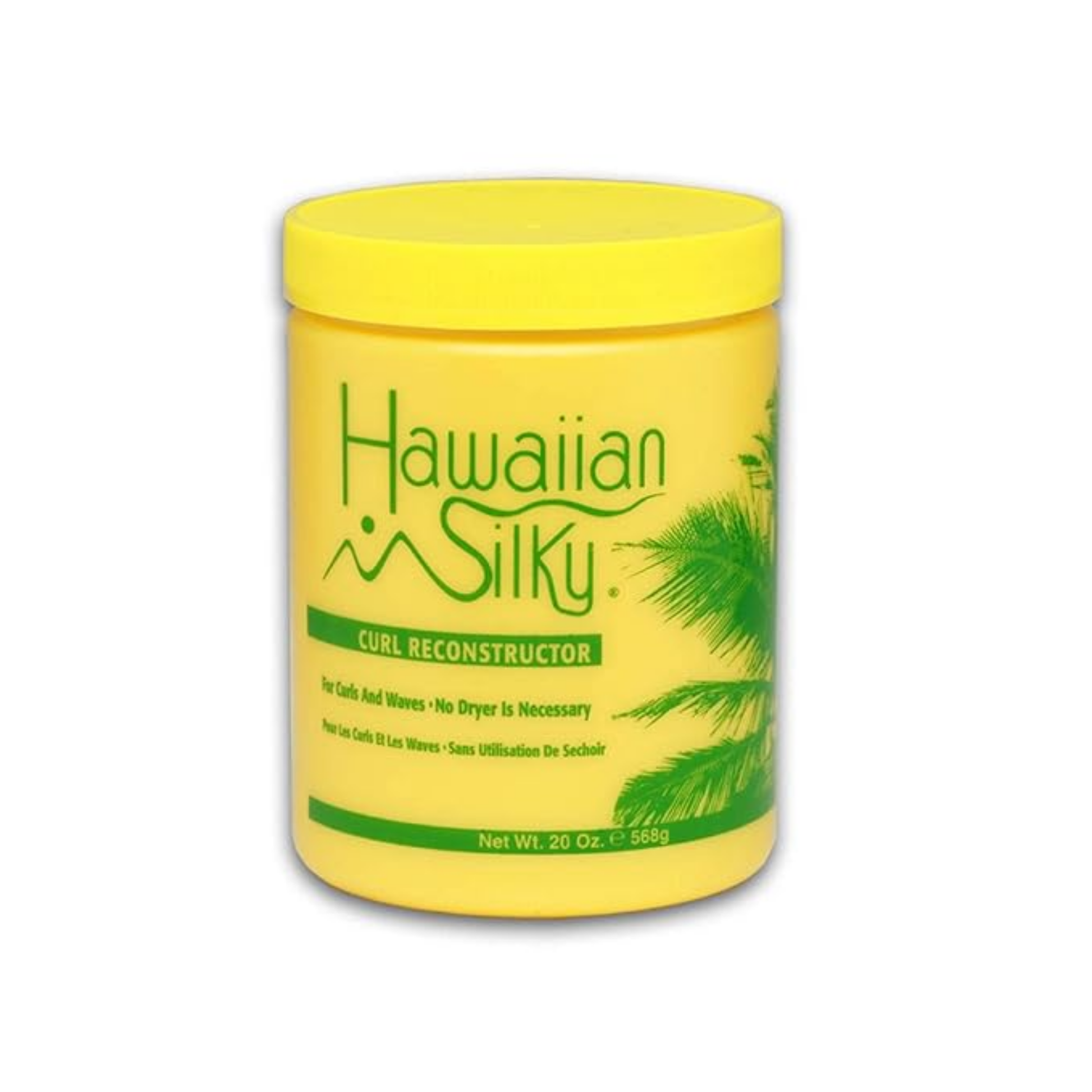 Curl Reconstructor jar with yellow lid, front label