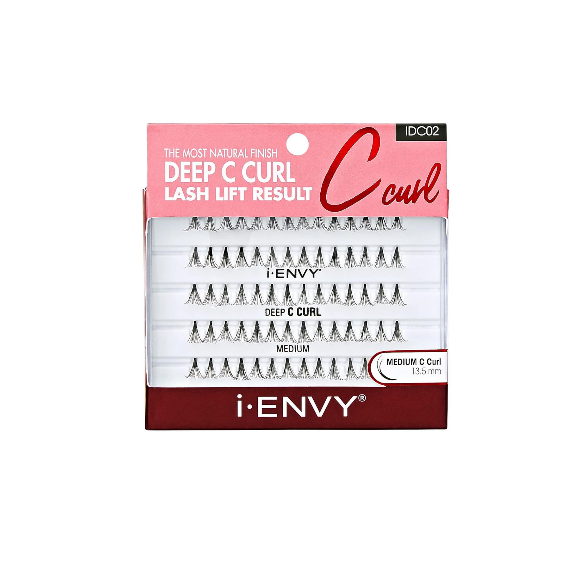 Deep c curl medium individual lash clusters for natural lifted lashes