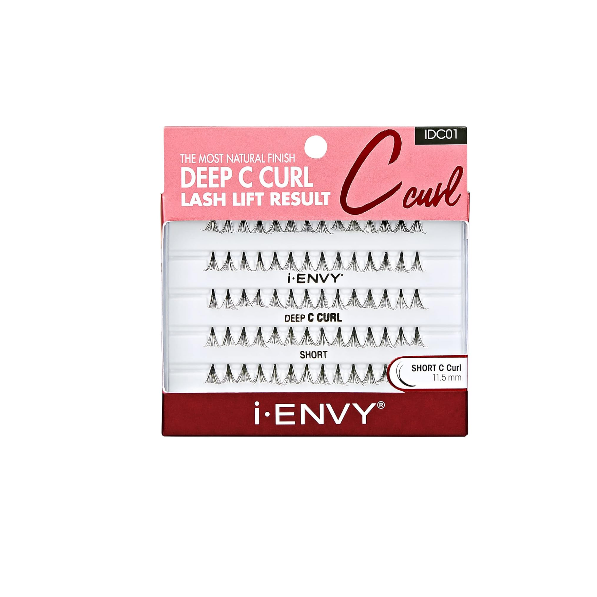 Deep c curl short individual lash clusters with natural lash lift effect