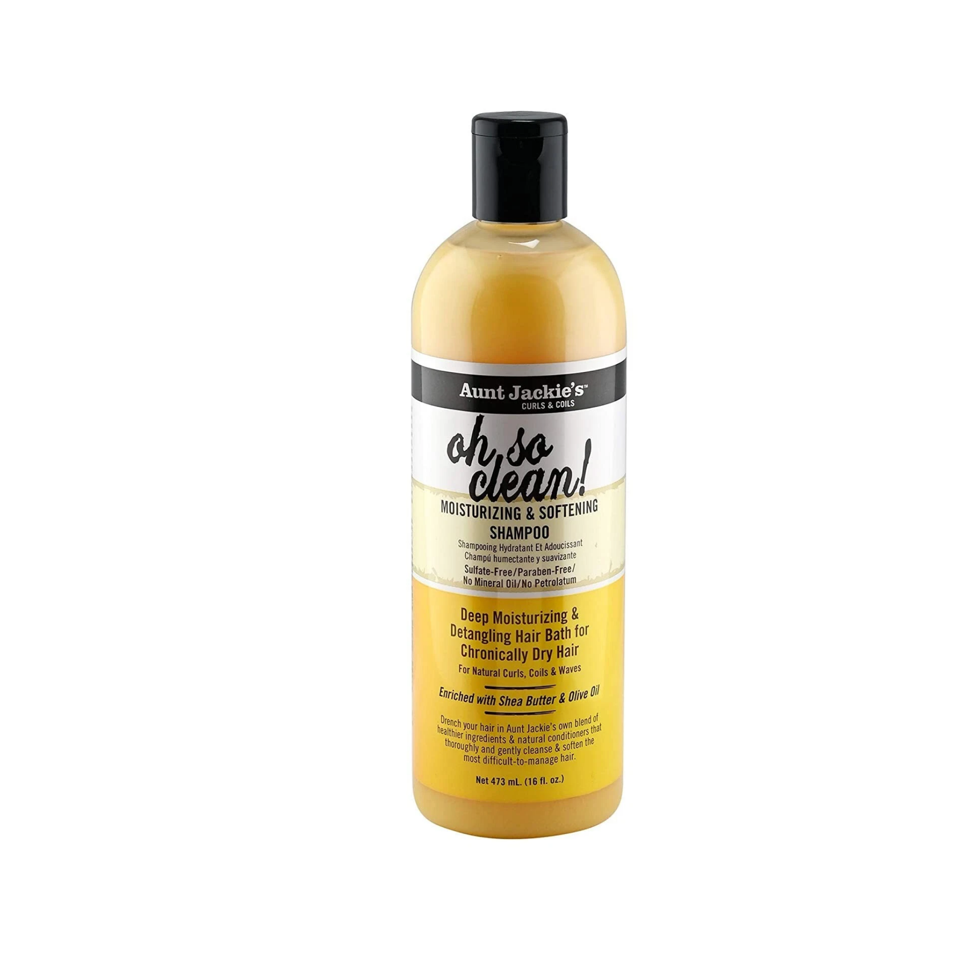 Moisturizing curl shampoo 12oz for natural curls, coils, and waves, enriched with coconut oil, shea butter, and olive oil.
