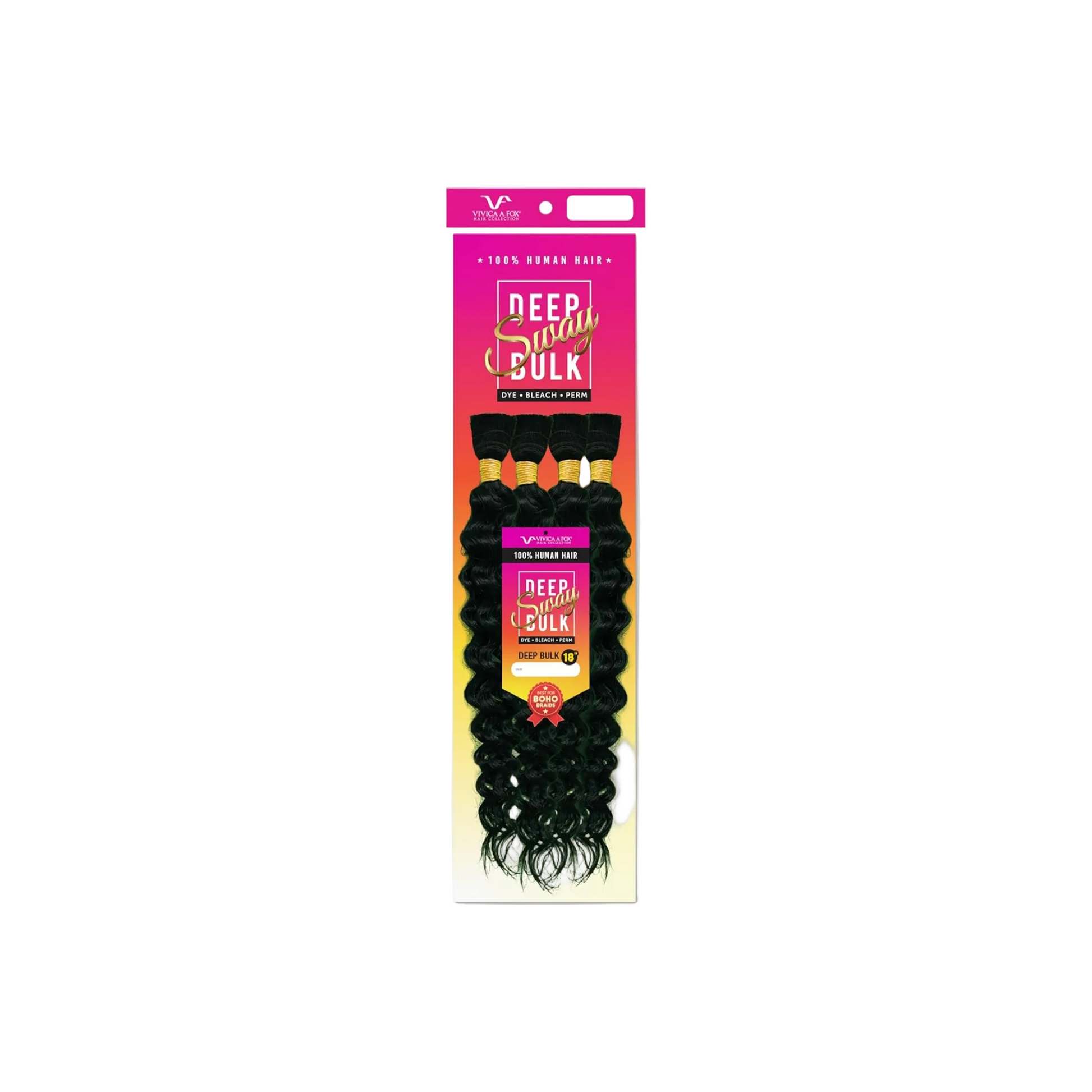  Deep wave bulk human hair in 18 inch length for boho braids