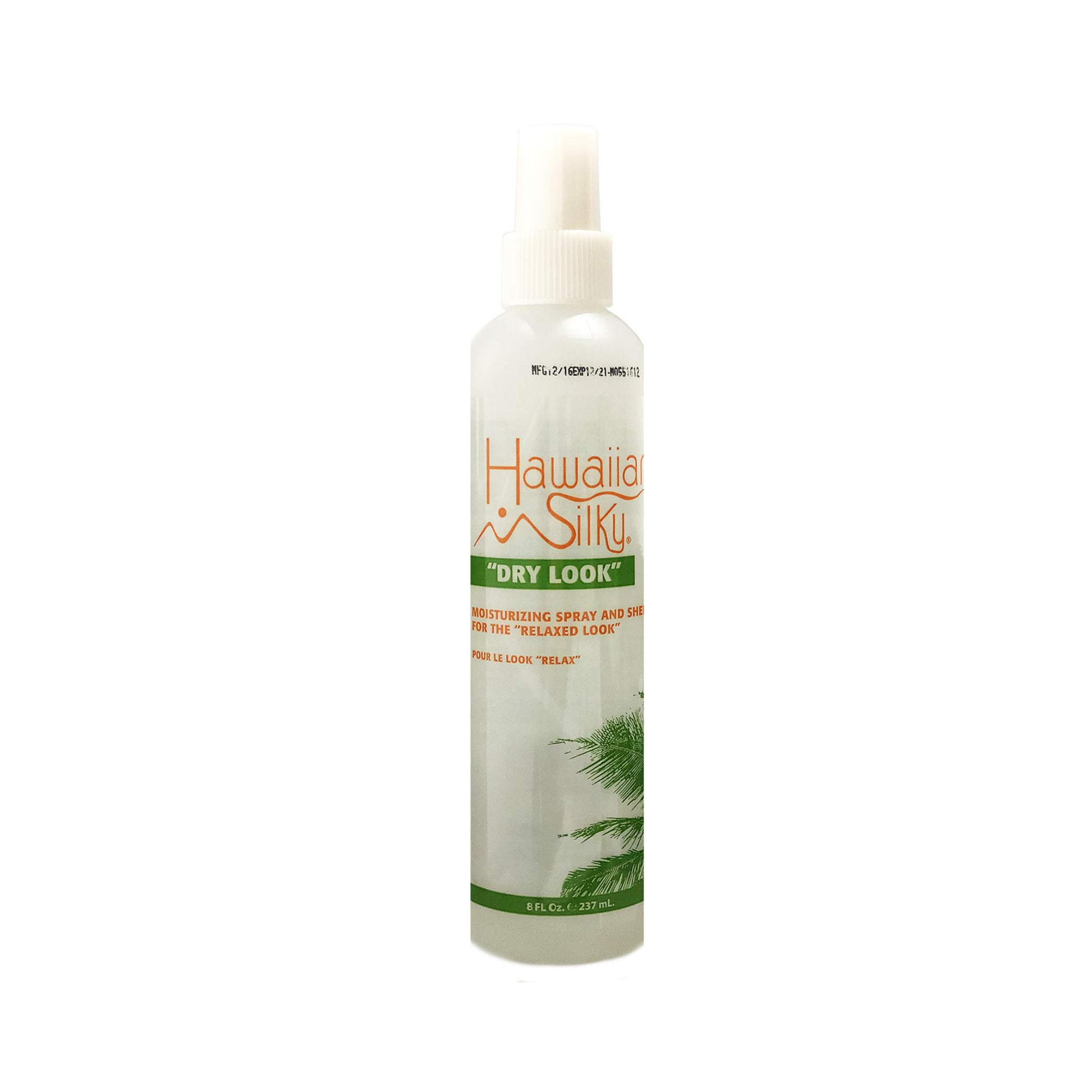 Moisturizing shine spray for dry hair, alcohol-free, adds sleek wet-look finish and scalp hydration.