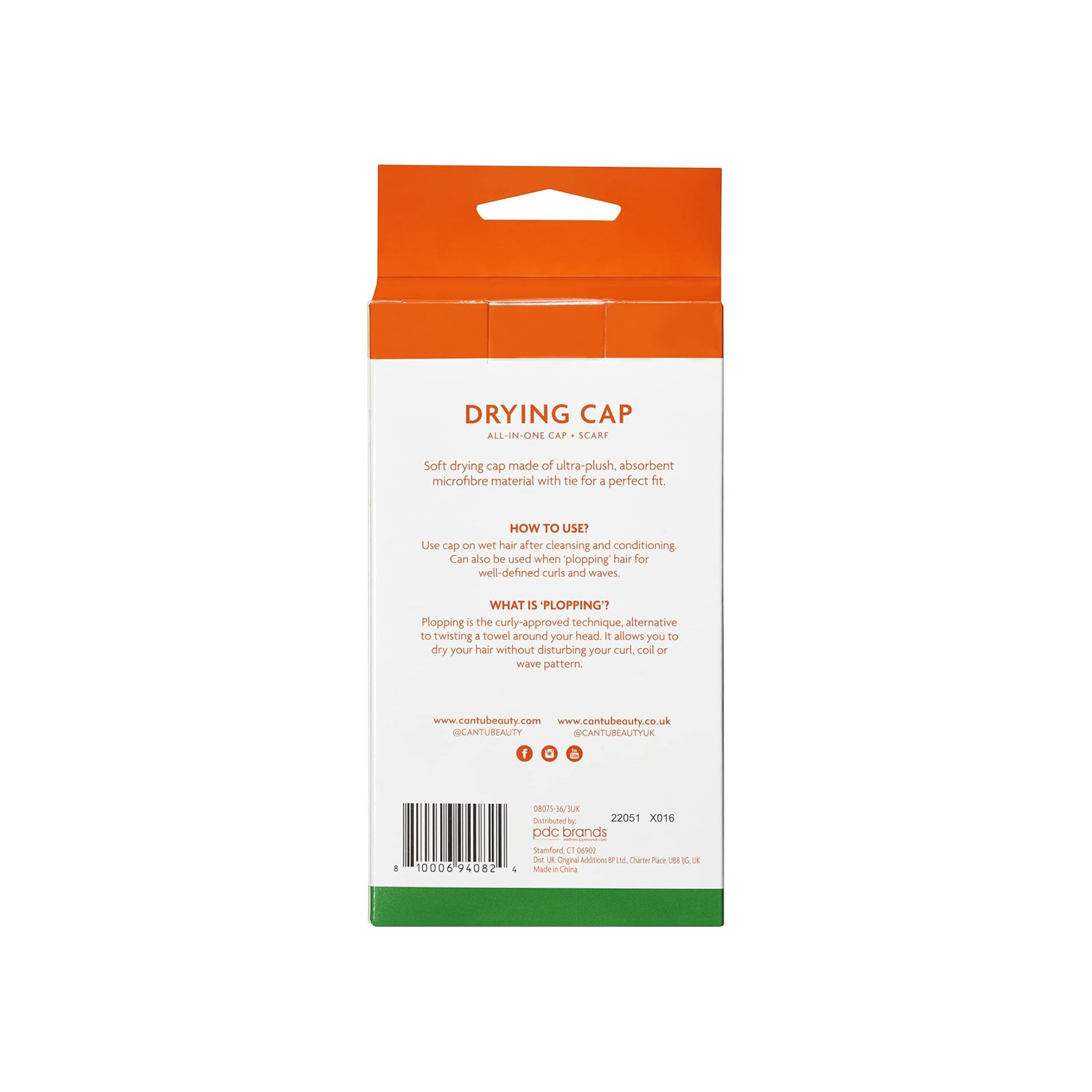 Microfiber drying cap designed to reduce frizz, absorb moisture, and protect curls with a soft, absorbent fabric.