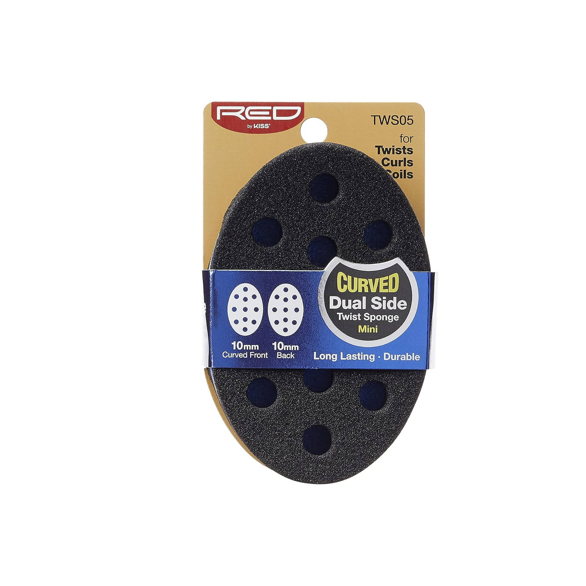 Small curved twist sponge for fade detailing and short hair