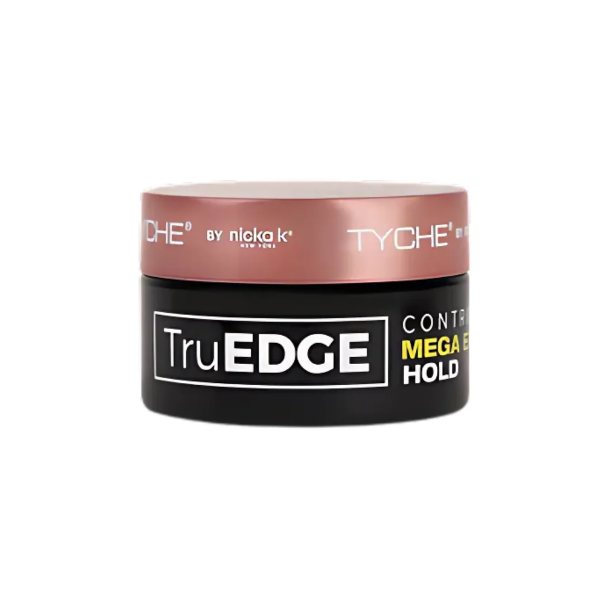 Mega Extreme Hold edge control gel – unscented, non-flaking formula for sleek edges, available in 1.18 oz and 3.38 oz sizes