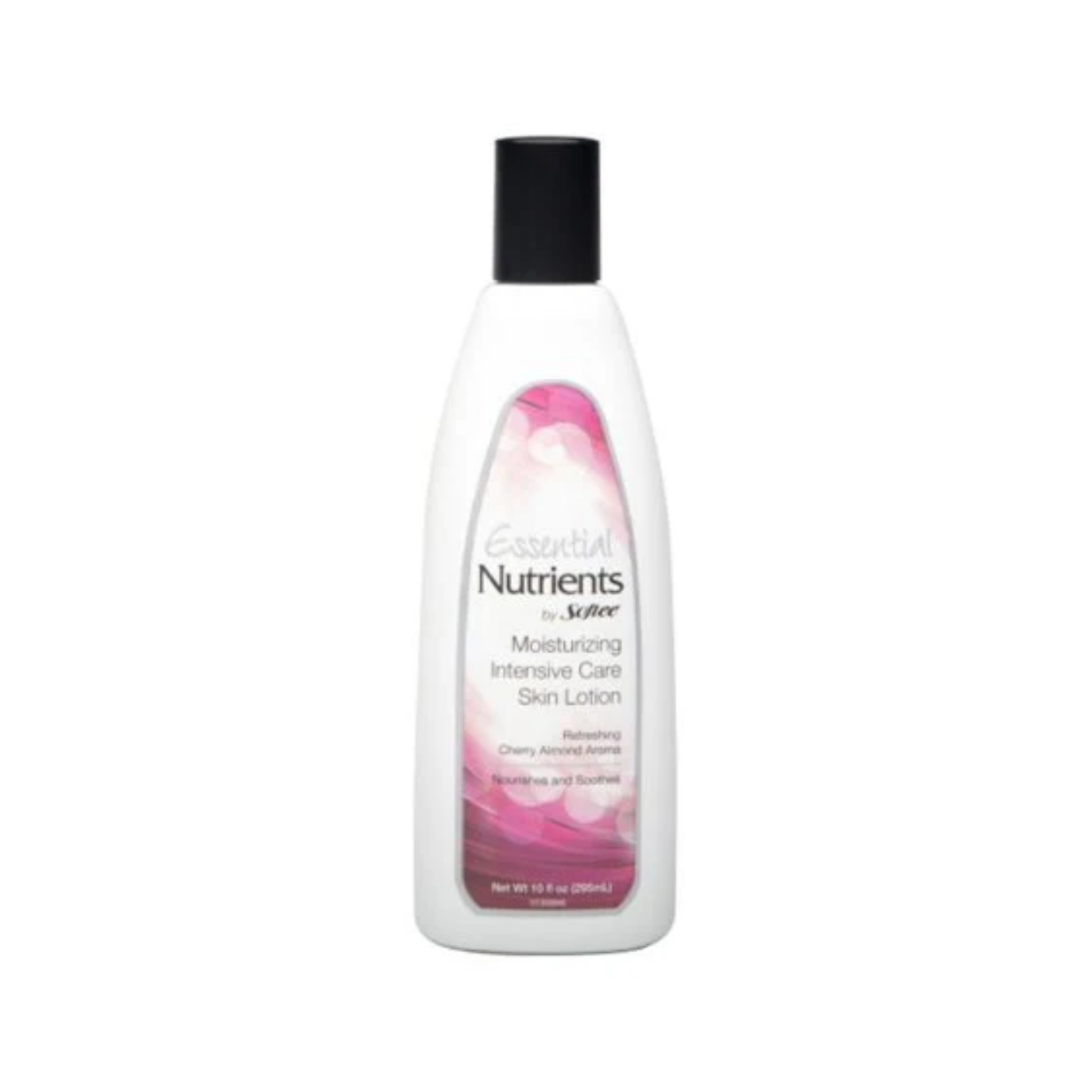 Cherry almond scented intensive moisturizing body lotion, 10 oz bottle.
