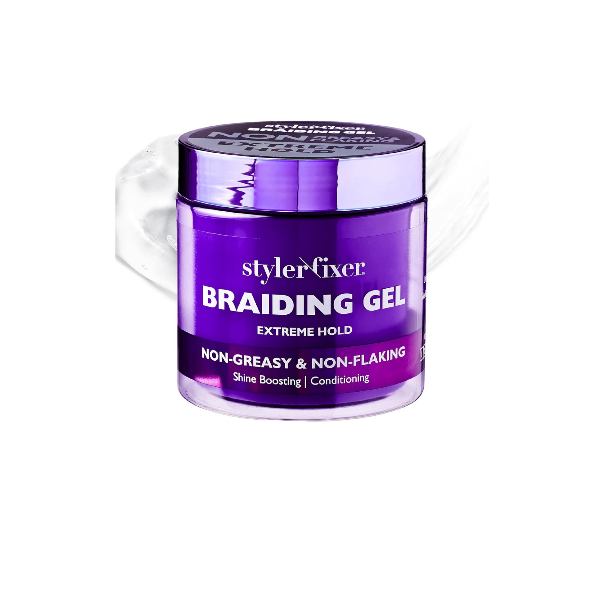 Extreme hold braiding gel in 16oz jar for sleek, long-lasting braid styling