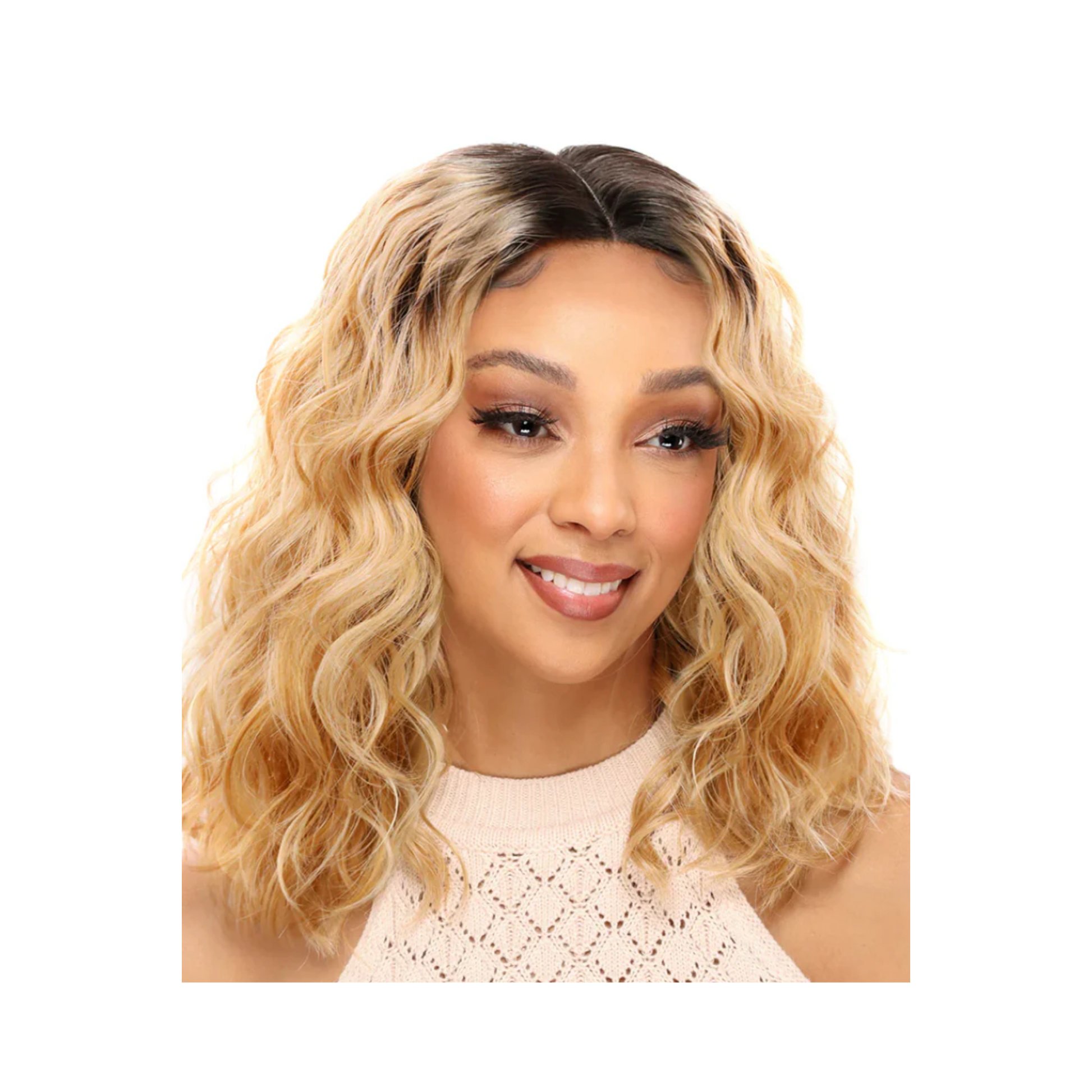 HD lace front wavy wig with deep i-part, pre-plucked hairline, and natural baby hairs for a realistic, heat-safe finish.