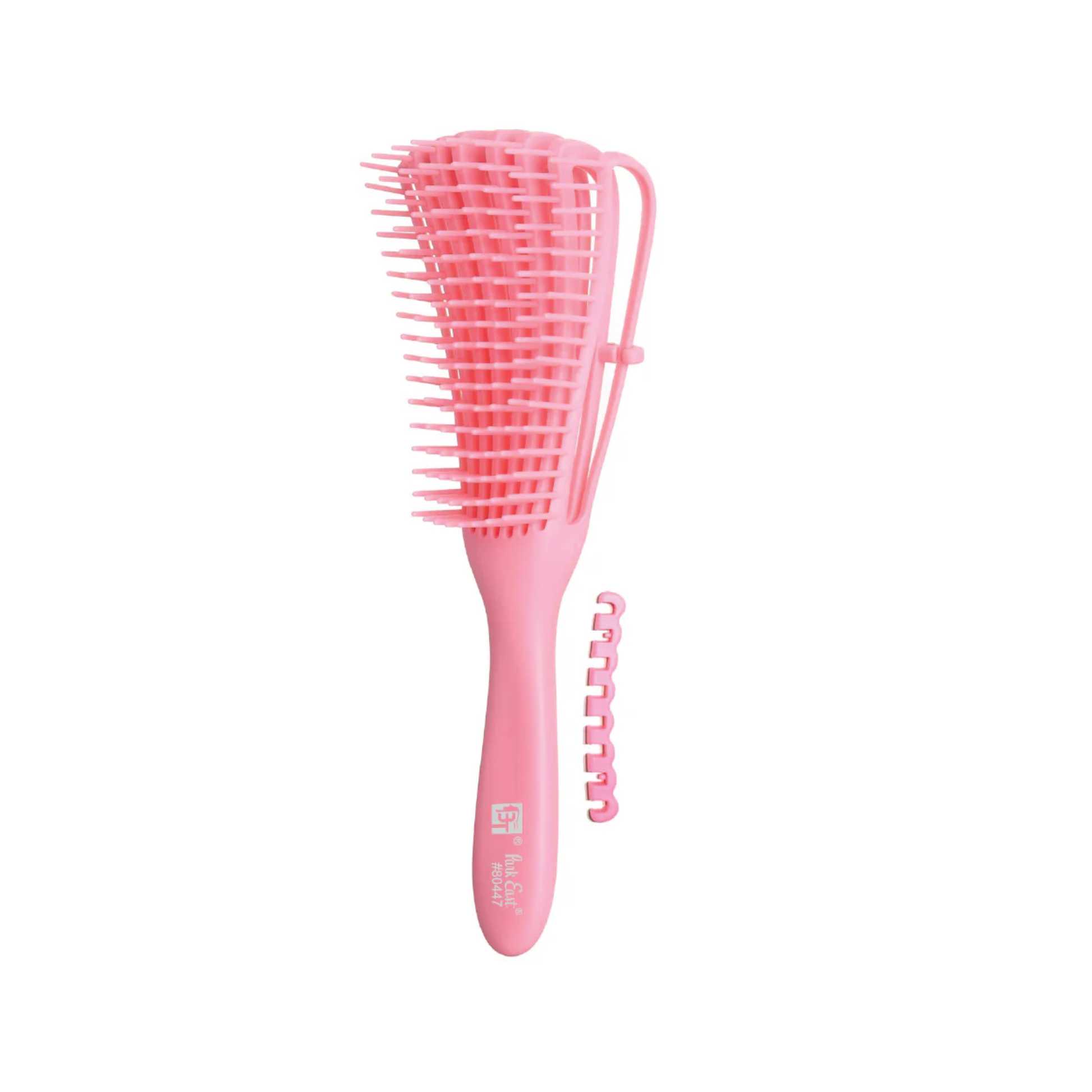 Pink flex detangling brush for curly and coily hair
